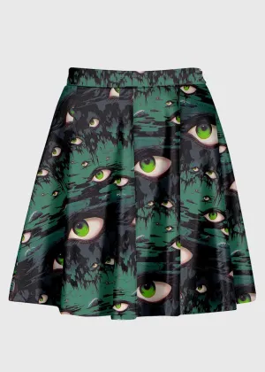 Plus Size Weirdcore Surreal Green Eye Alt Skirt