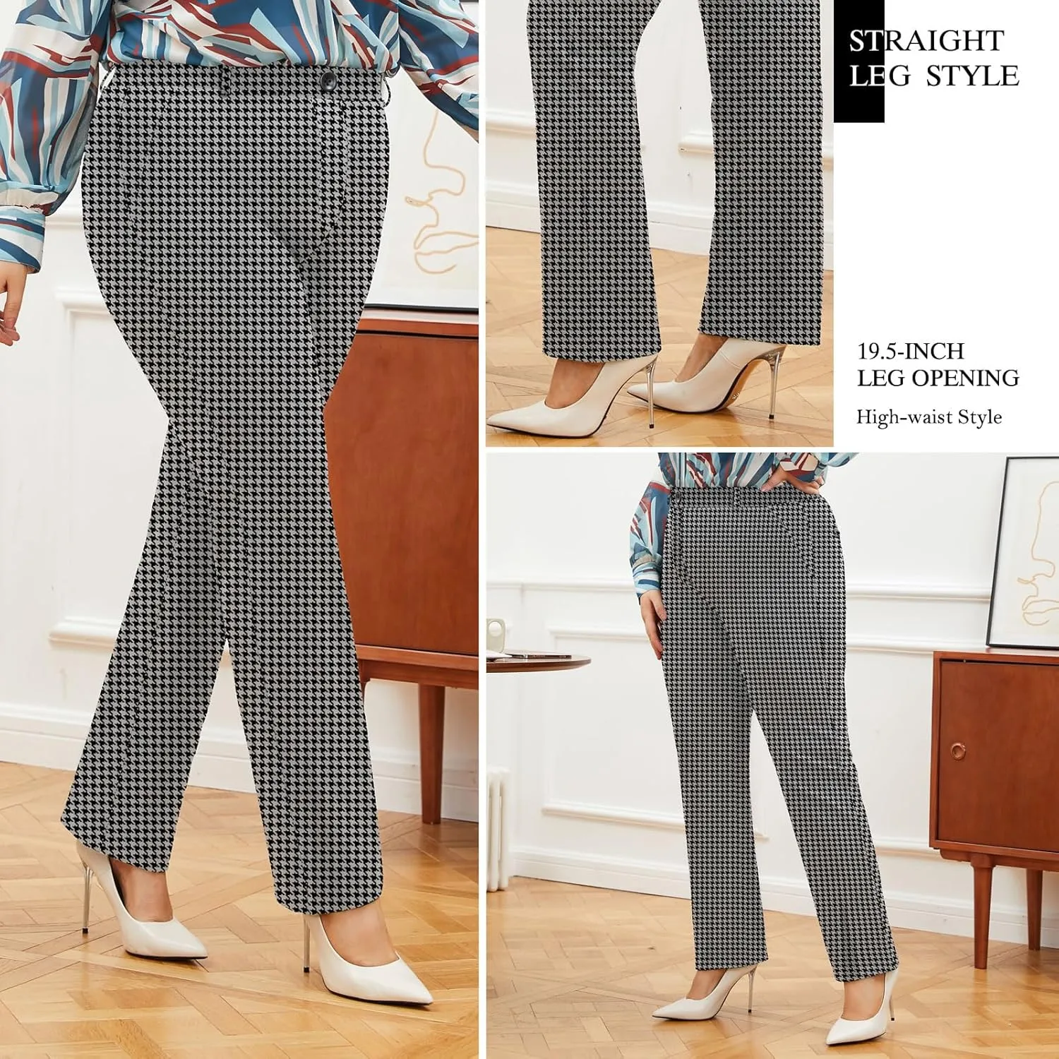 Plus Size Women's Straight-Leg Dress Pants - Slacks for Business Casual,Work Clothes for Office
