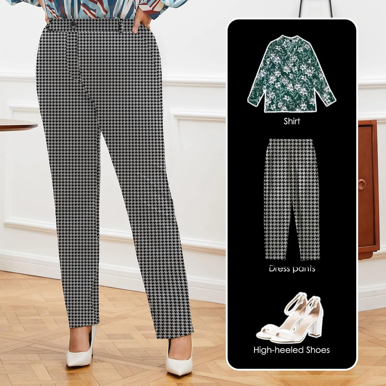 Plus Size Women's Straight-Leg Dress Pants - Slacks for Business Casual,Work Clothes for Office