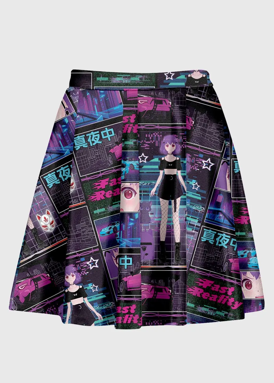Plus Size Y2K Cyber Anime High Waist Skirt
