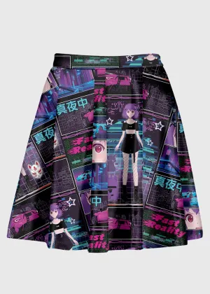 Plus Size Y2K Cyber Anime High Waist Skirt