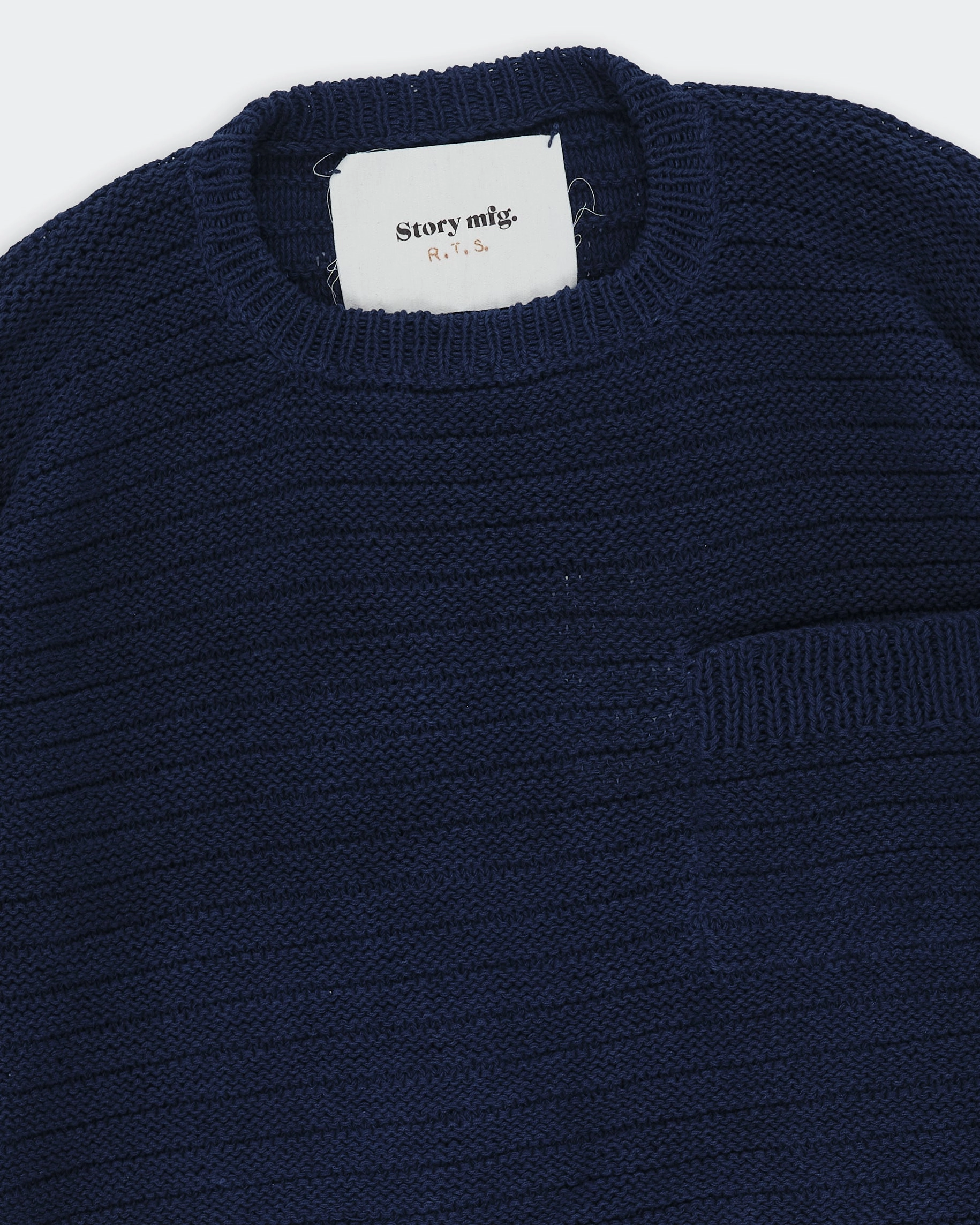 Furrow Jumper - R.T.S. CO-64 Relaxed Crew Neck Opening Yarn Dyed Pattern Cloth