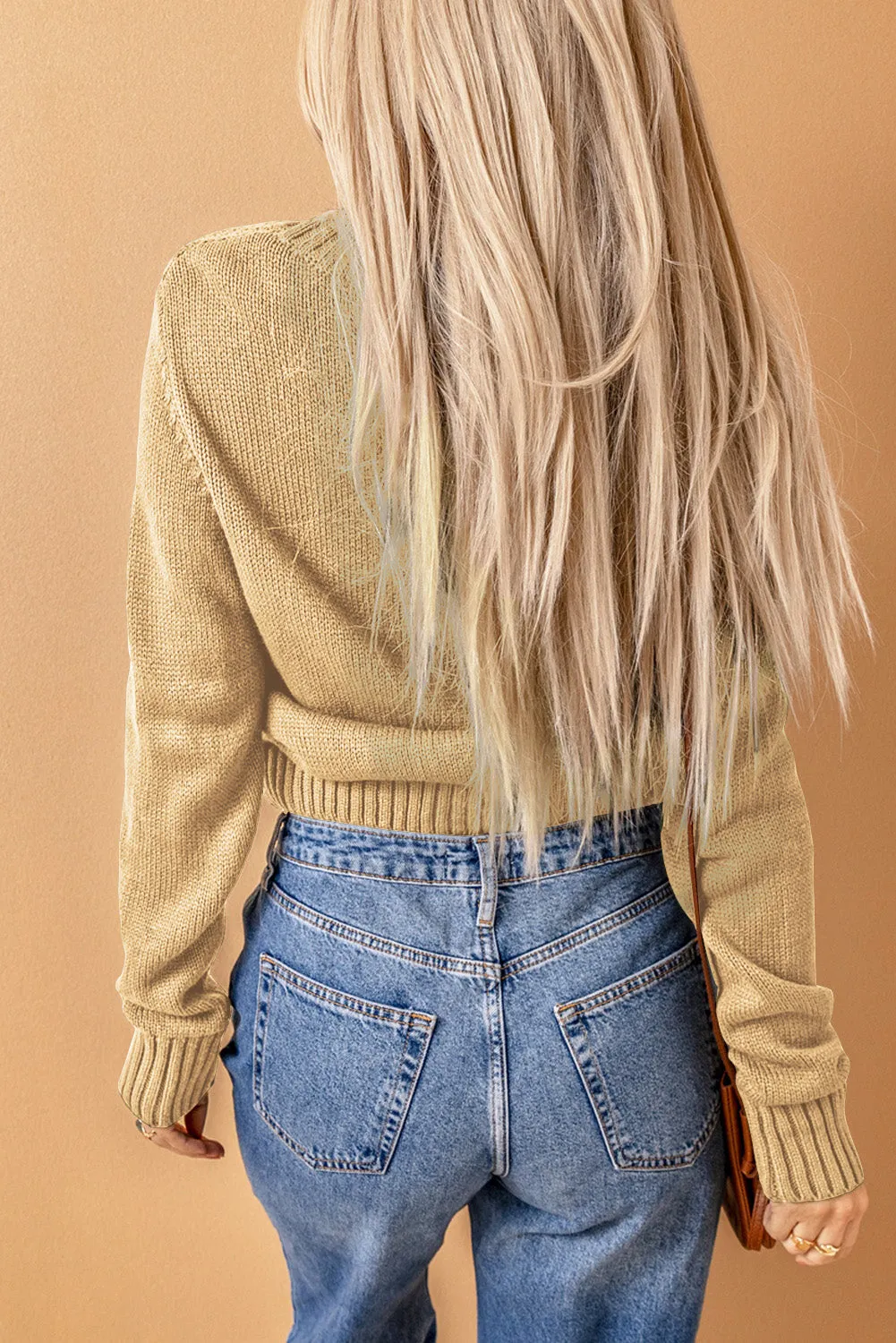 Pockets Buttons Textured Cardigan