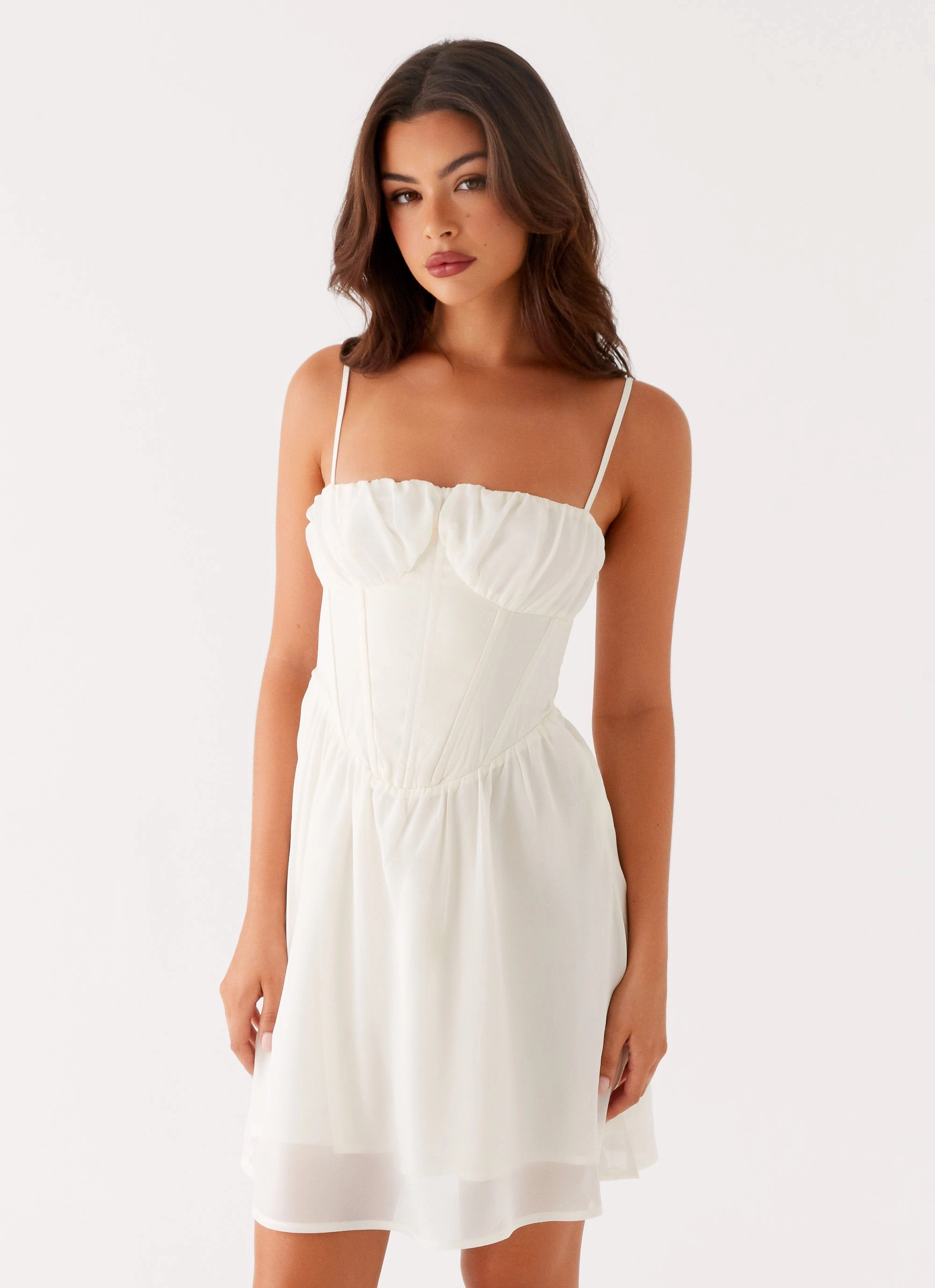 Comfortable Waist Lounge Vibe Harmony Mini Dress - Ivory