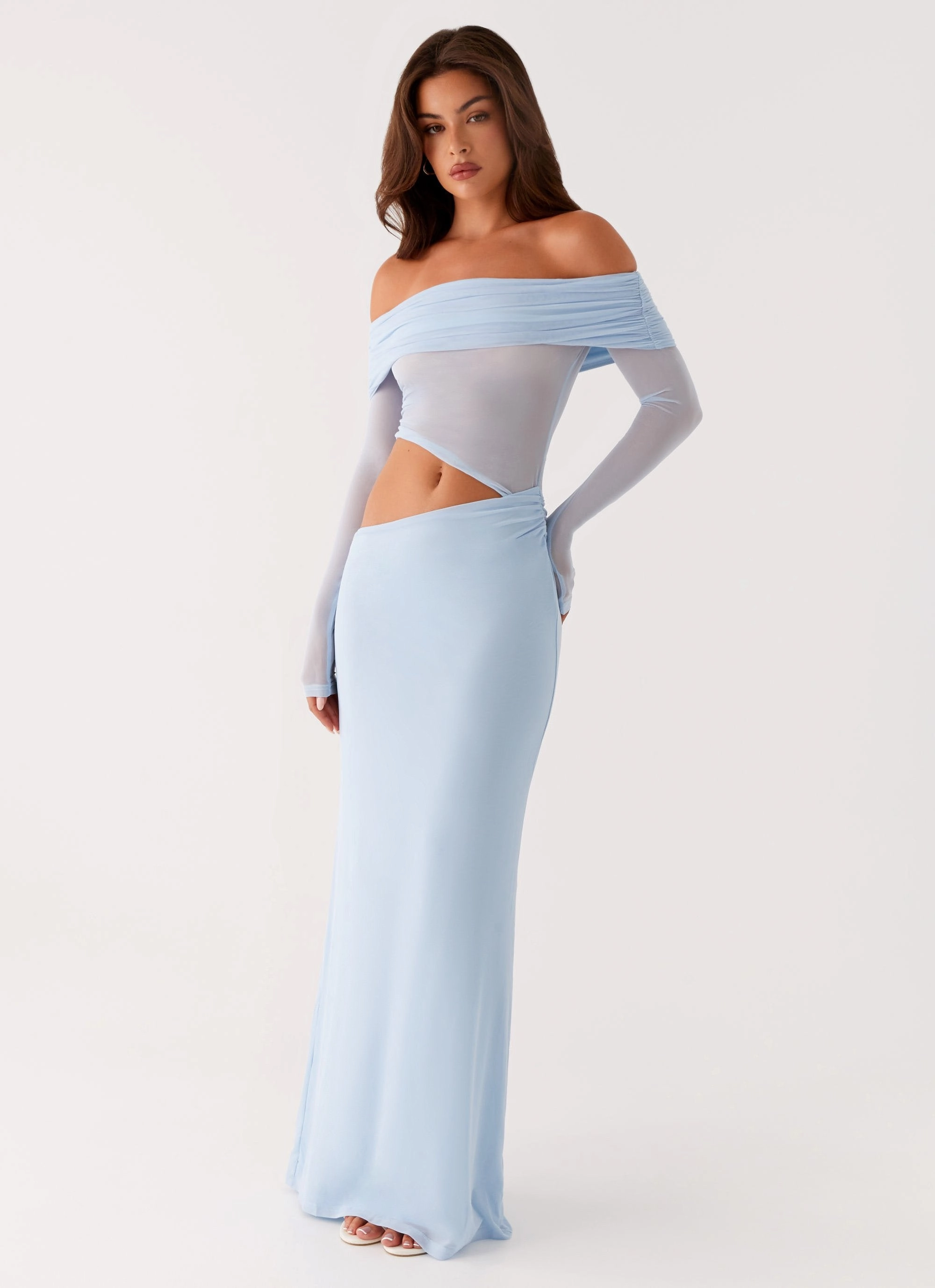 AdjustableStraps Stylish Look Emery Maxi Dress - Blue