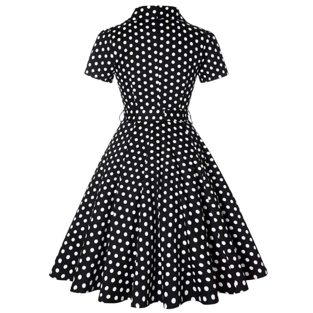 Polka Dot Vintage Swing Dress [IN STOCK]