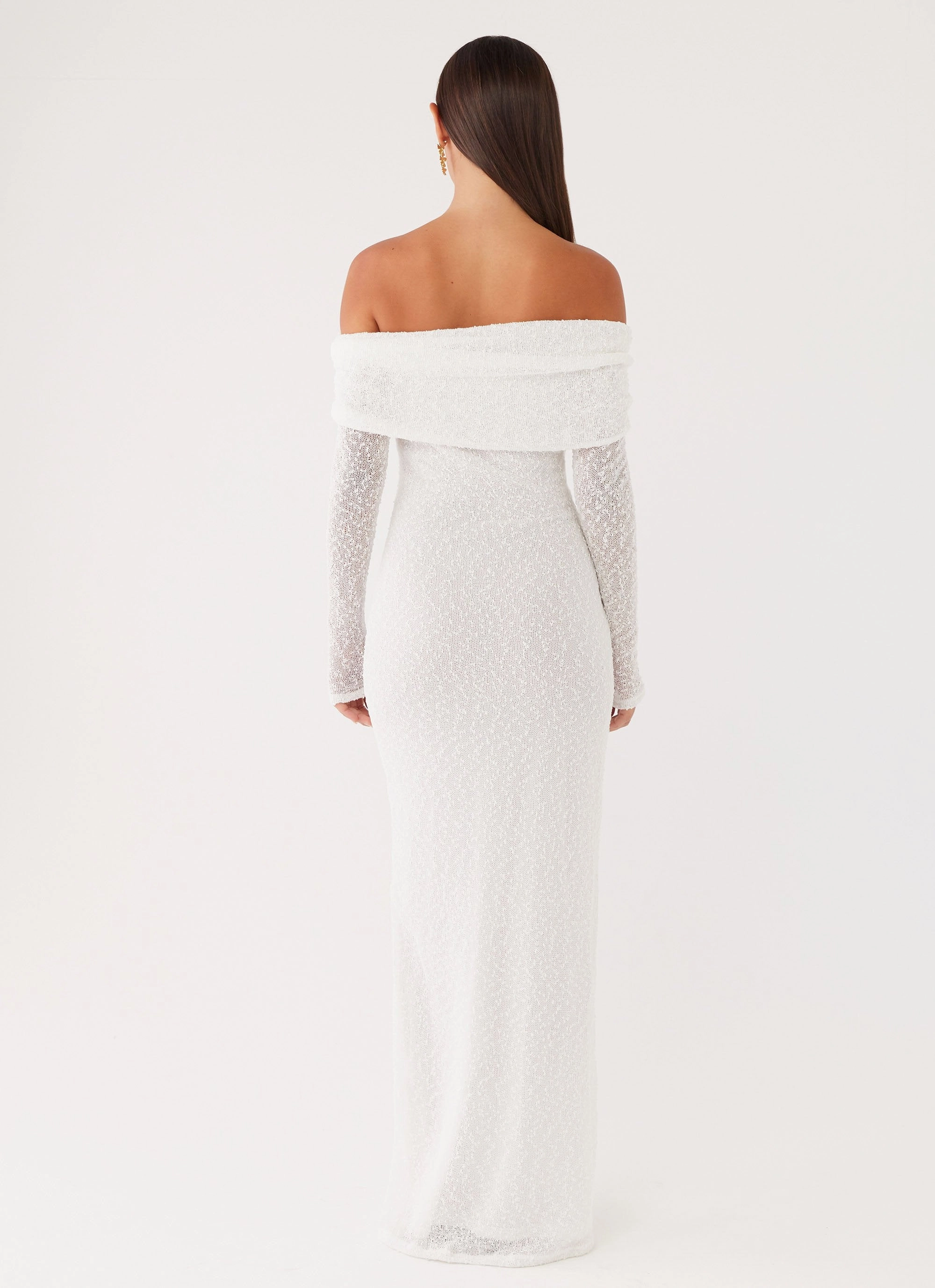 Interchangeable-Detail Pollyanna Knit Hardware Maxi Dress - Ivory