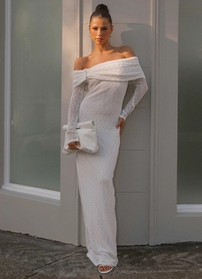 Pollyanna Knit Hardware Maxi Dress - Ivory Soft Drapes Flawless Construction Pollyanna Knit Hardware Maxi Dress - Ivory