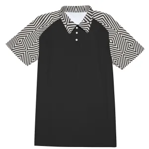 Polo Shirt, Black Polo Shirt, Mod shirt, Men's vintage shirt, Vintage style shirt men, Men's knit shirt, Men's tops, Retro shirt, 60s tops
