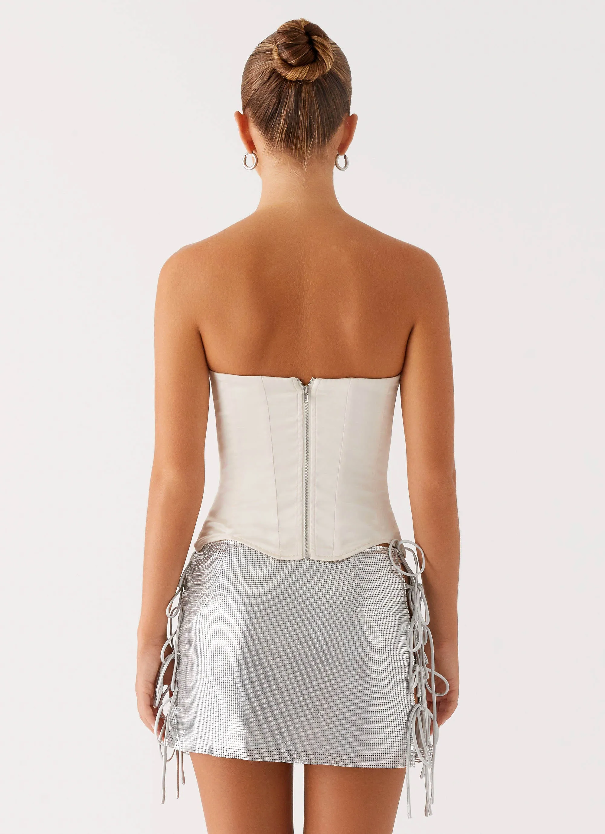 Popstar Glomesh Mini Skirt - Silver Street Edge Media Feature