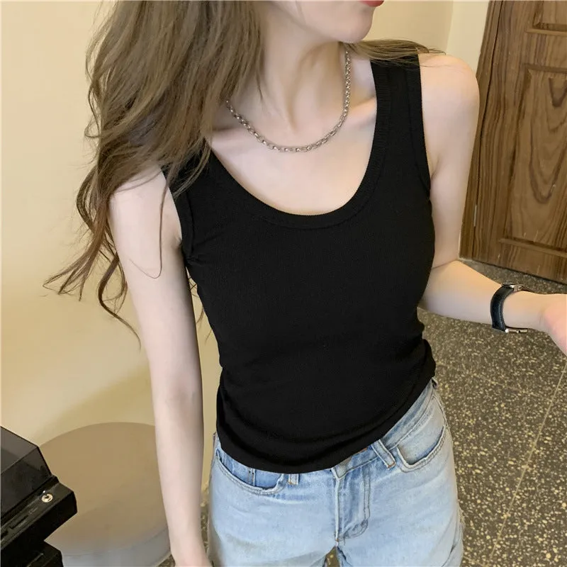 Popular Bare Back Short Strap Sporty Tank Top Women Summer Korean Belly Tops Outdoor Tank Top