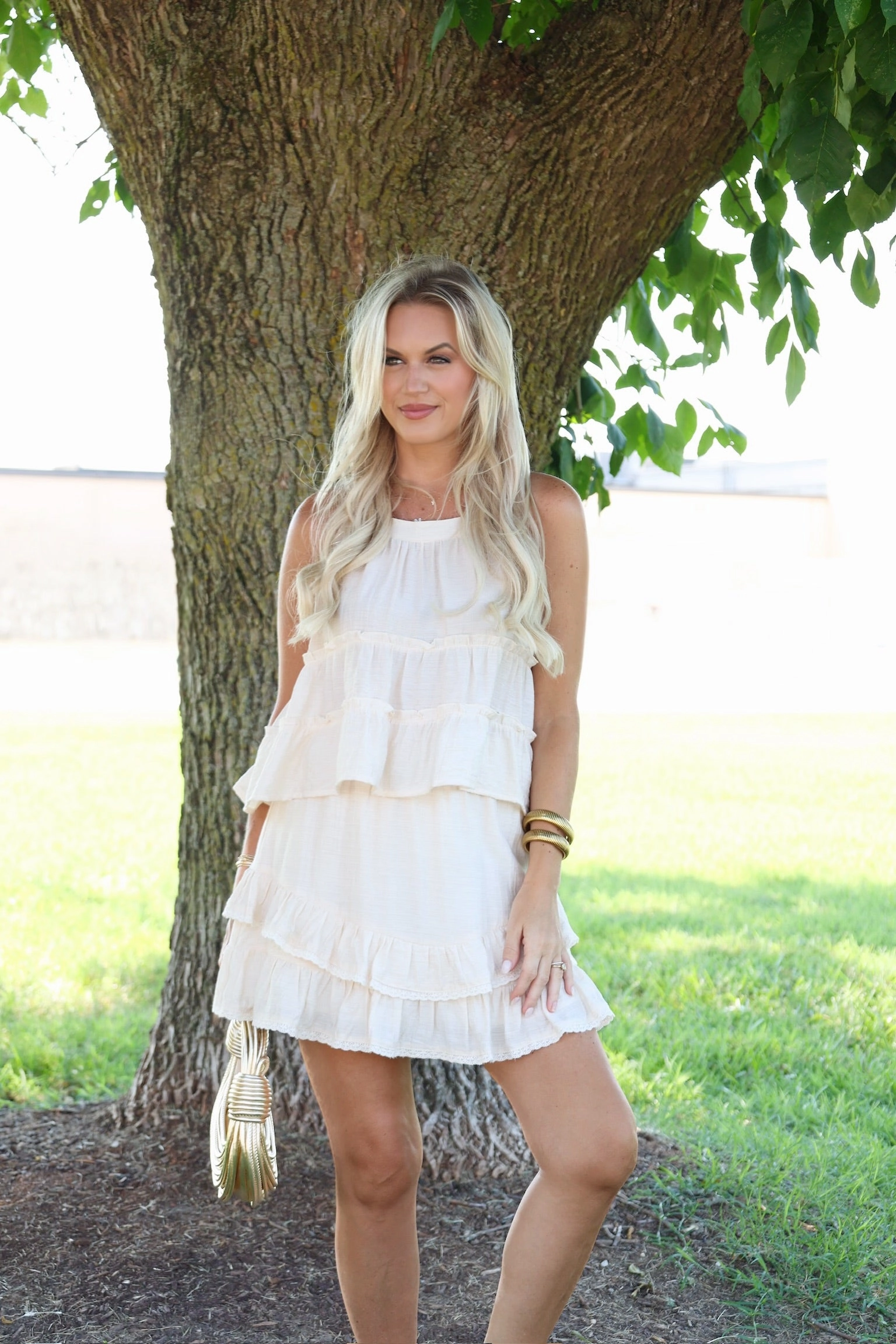 Positivity Mini Skirt Casual Tank AdjustableDrawstring