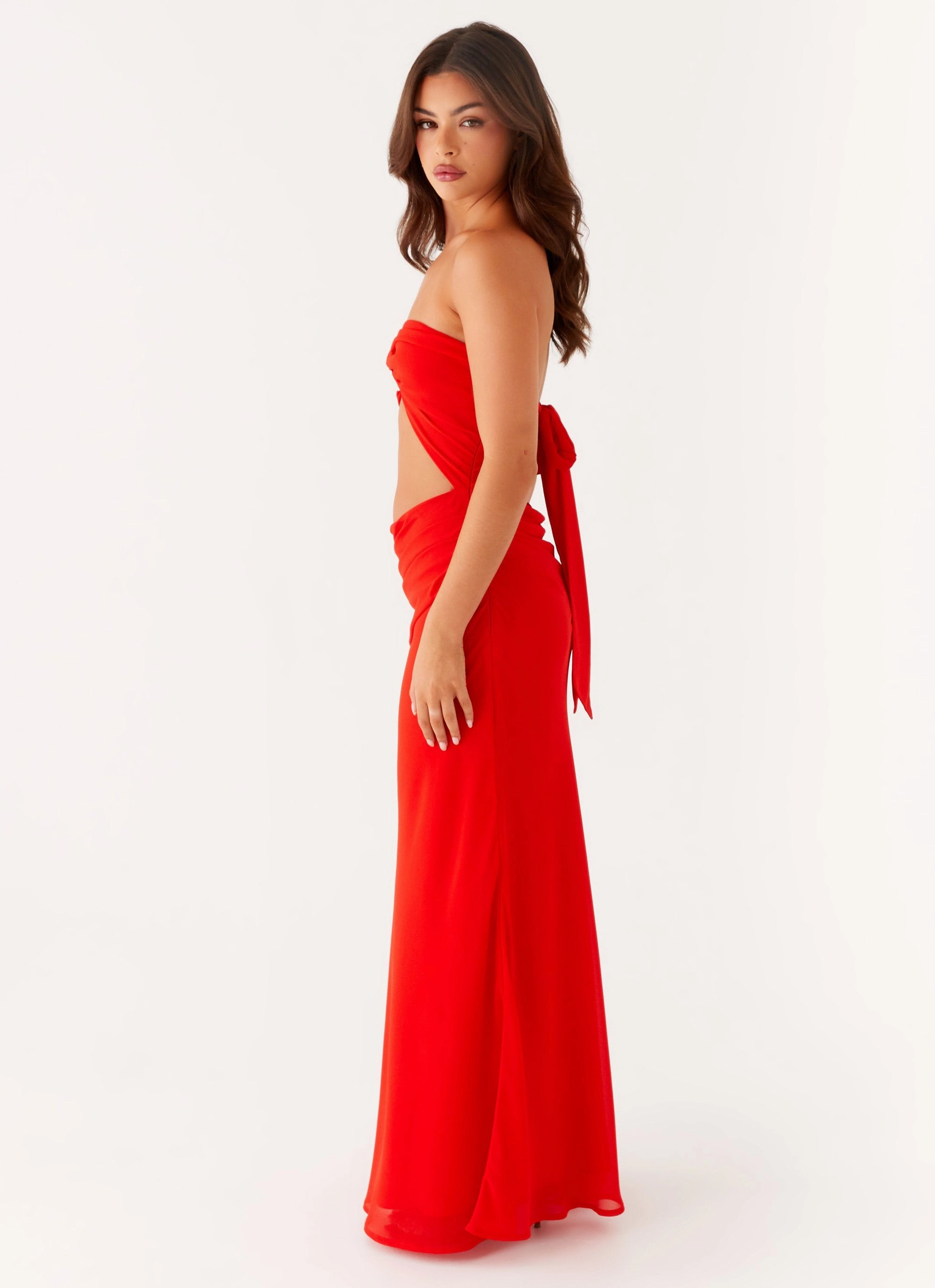 Carla Maxi Dress - Red Comfy Detail