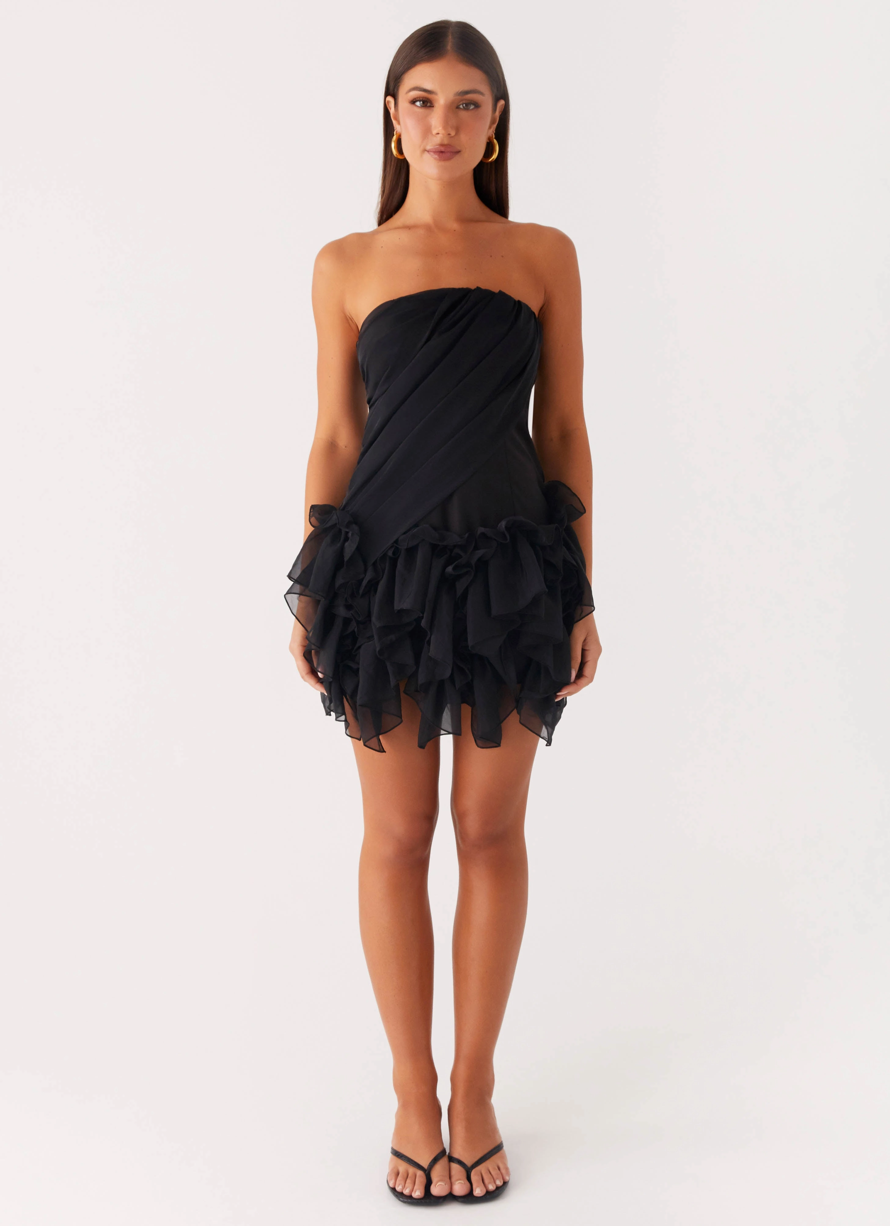 Feminine Look Style Base Arabian Nights Mini Dress - Black