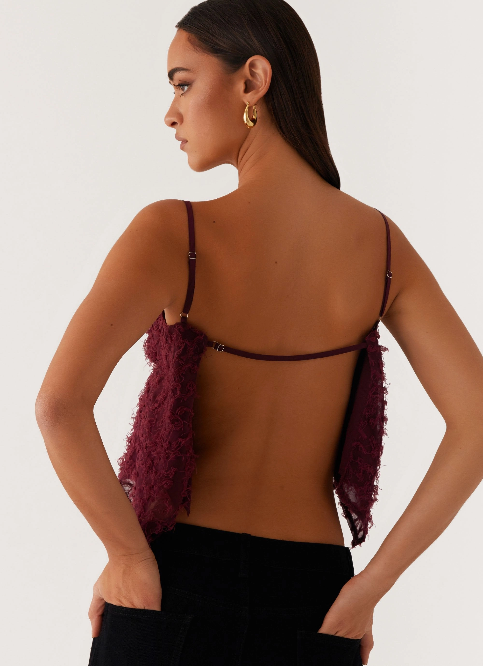 Katya Asymmetric Top - Maroon SeamlessSidePanels