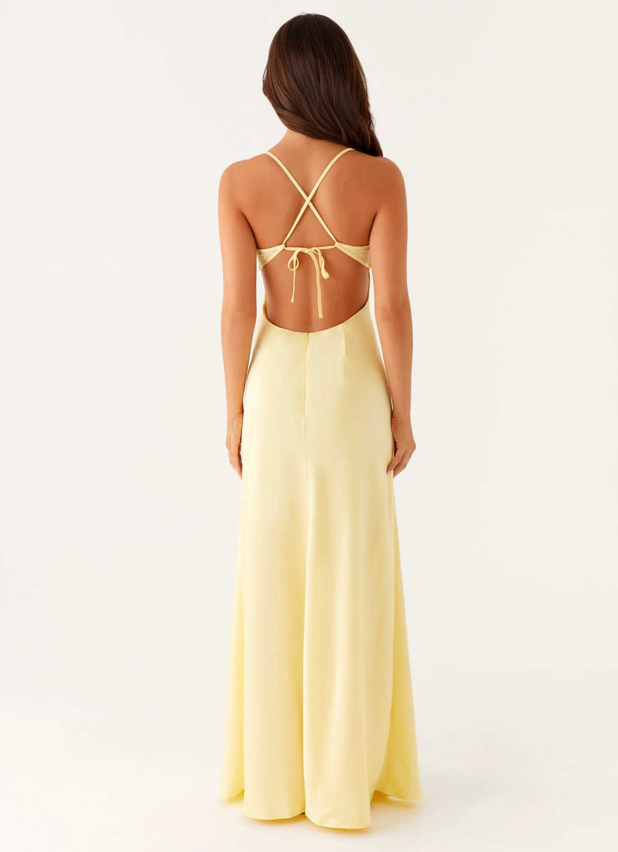 Joanie Maxi Dress - Yellow Vibrant Colors Matte Look