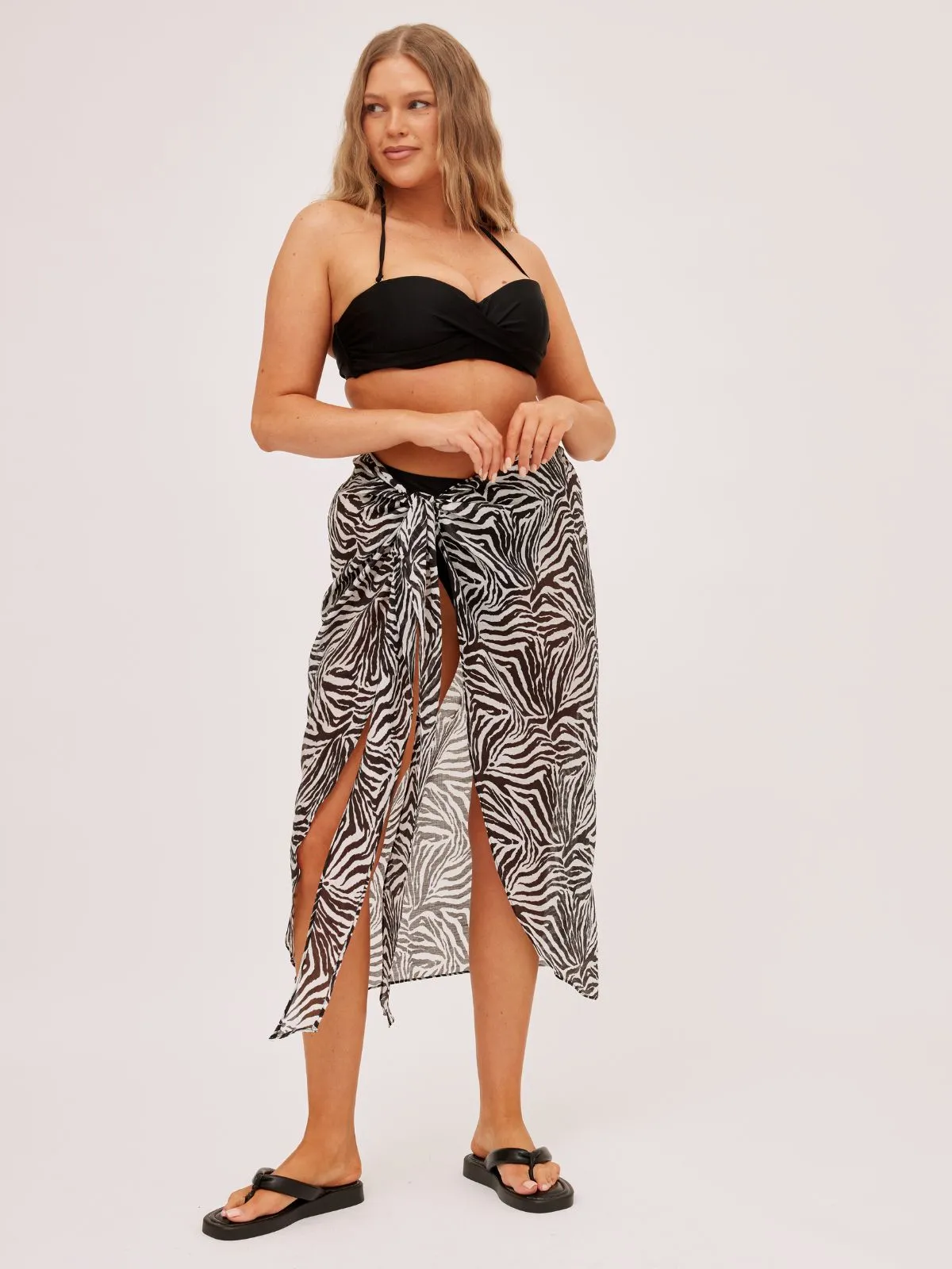 quick dry Aurelia Sheer Beach Sarong / Zebra
