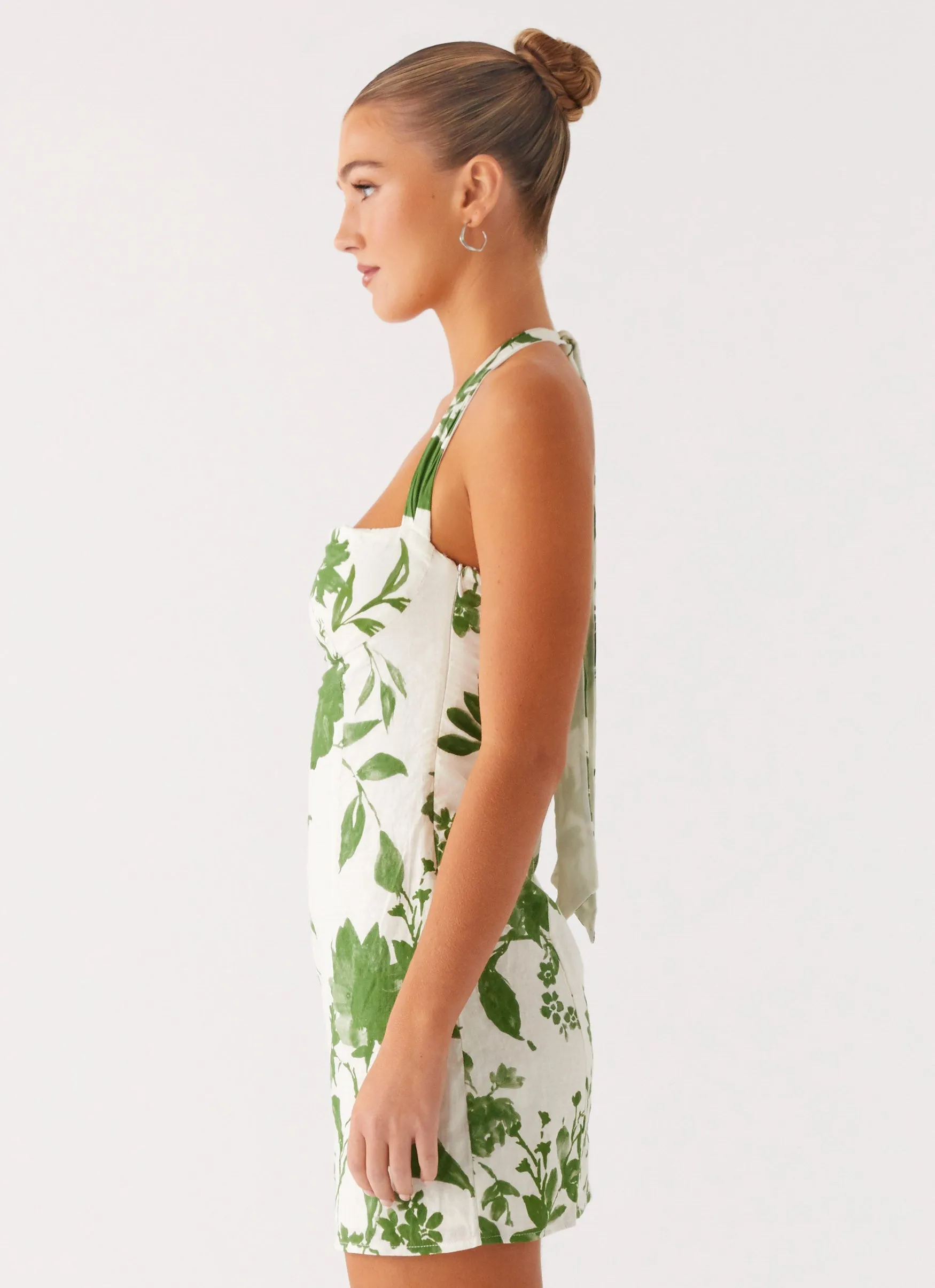 Melora Mini Dress - Verdant Bloom Oversized style Casual Elegance