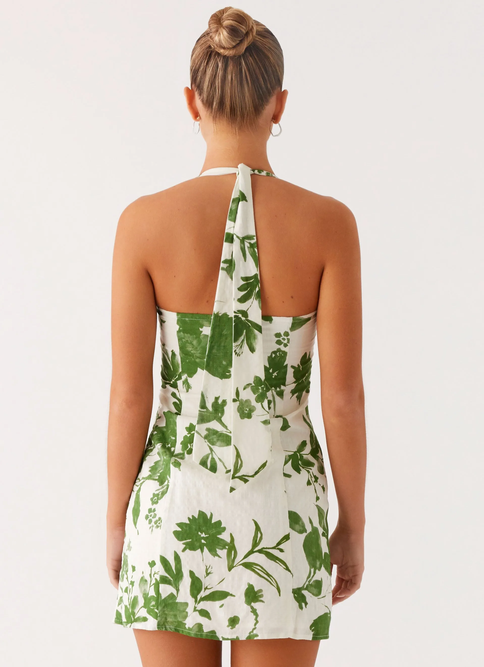 Easy Care Material Melora Mini Dress - Verdant Bloom