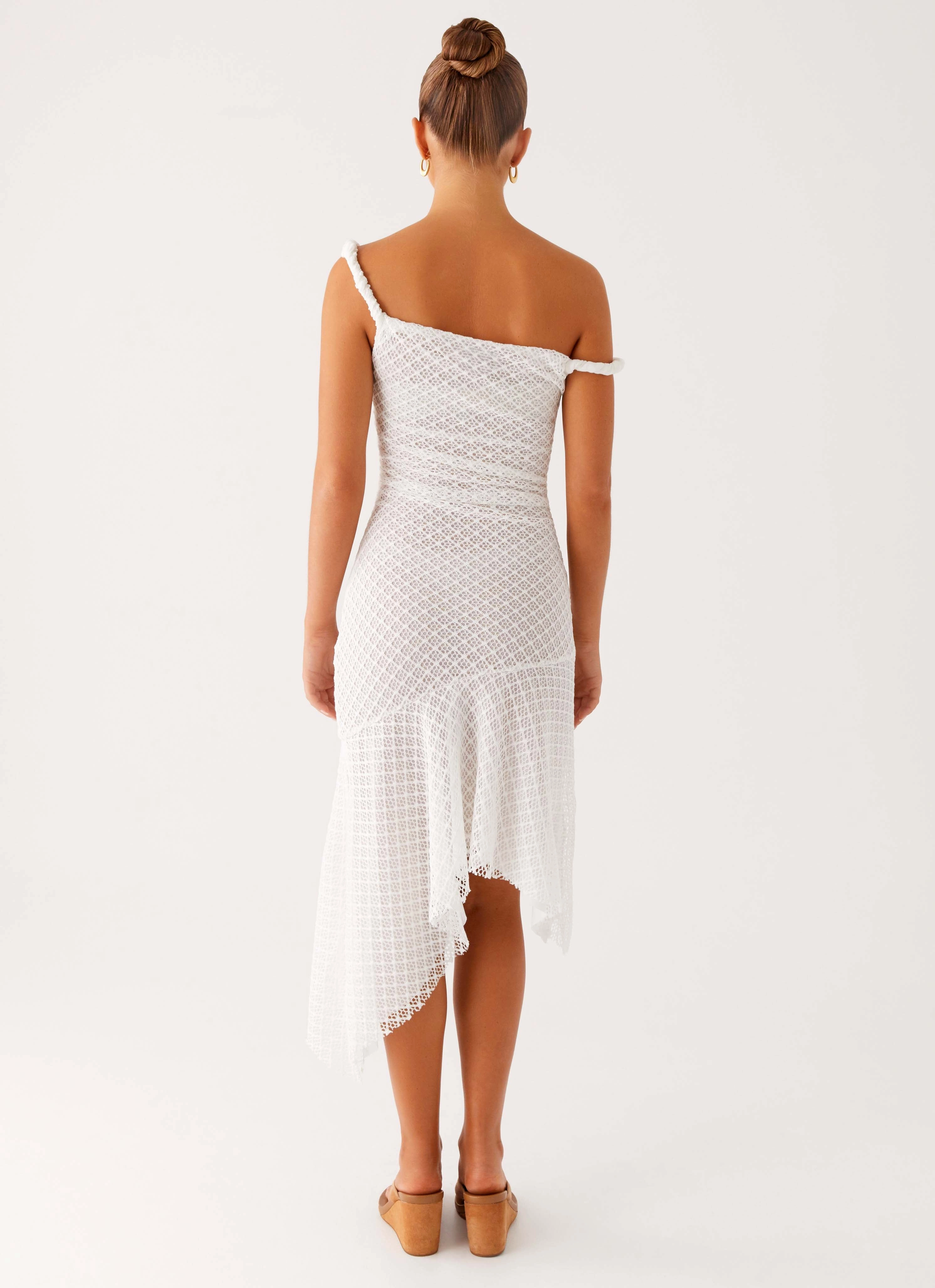 Huntah Midi Dress - Ivory Feminine Mood