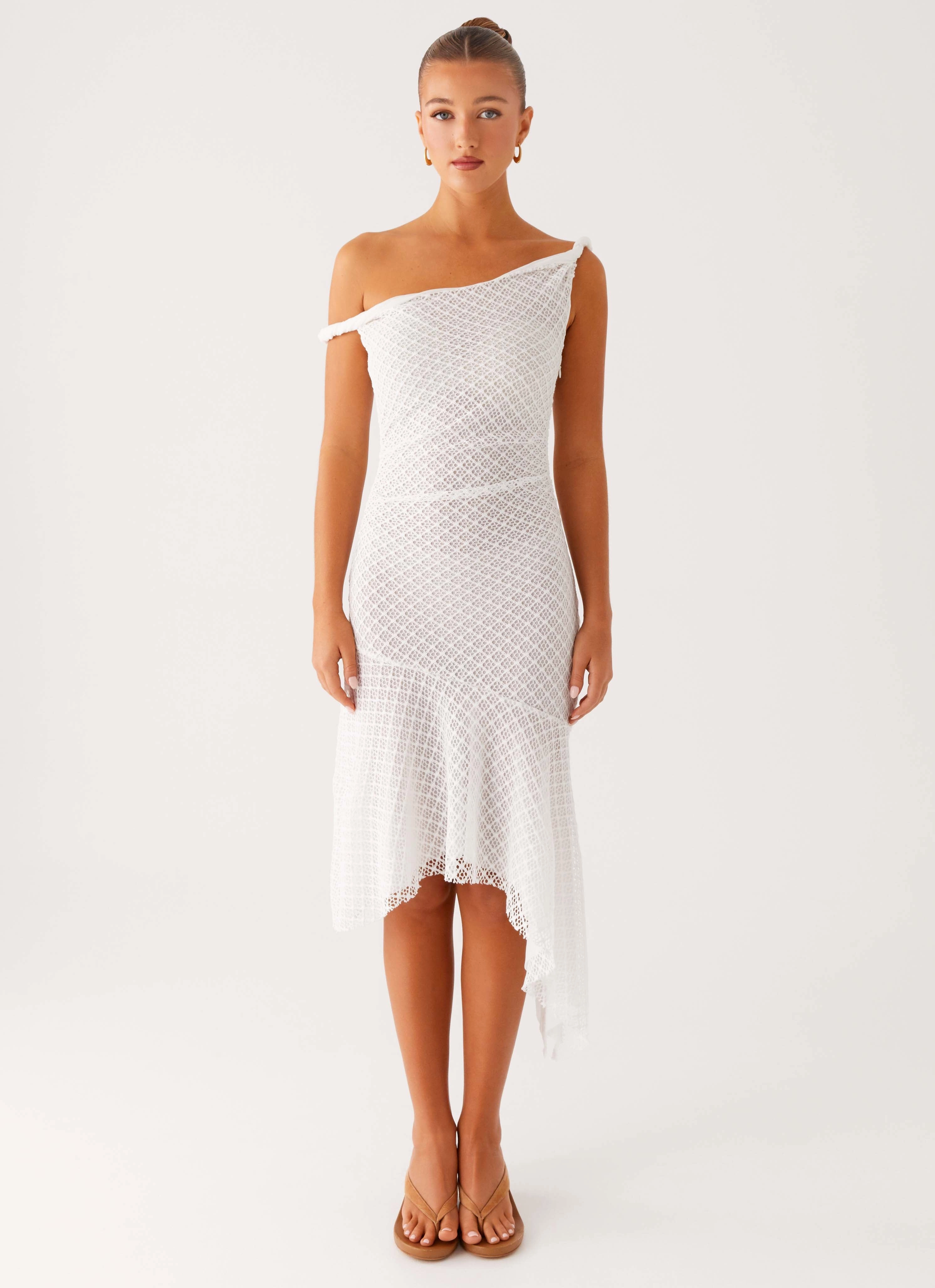 Family Vibe Brunch Fit Huntah Midi Dress - Ivory