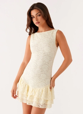 Premium Tailoring Manuka Ruffle Mini Dress - Yellow Manuka Ruffle Mini Dress - Yellow Breezy Fit