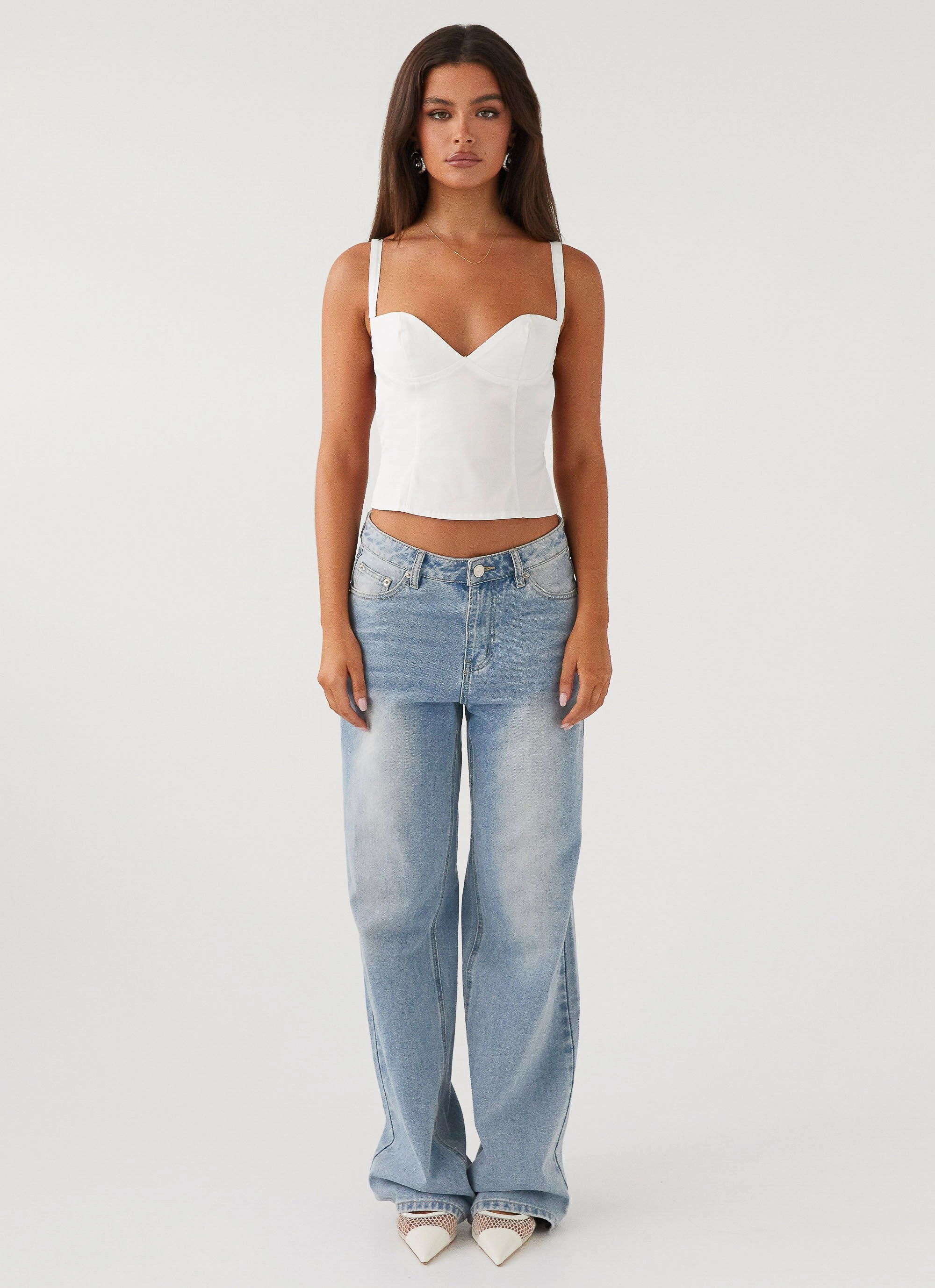 Multipanel Construction Naomi Backless Top - White