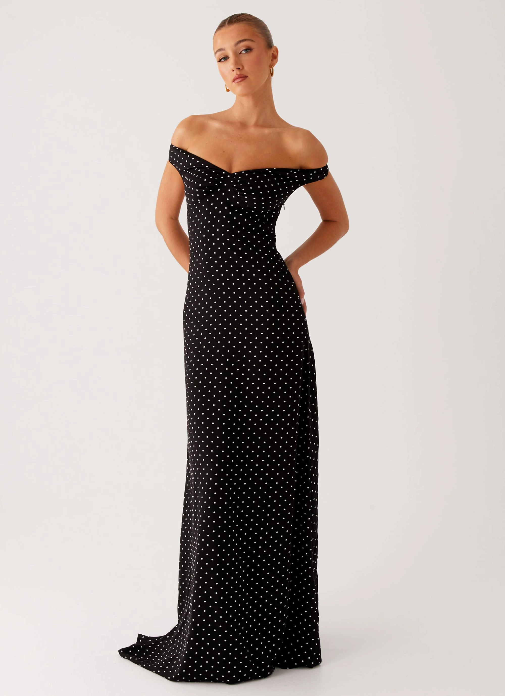 Everyday Comfort Wear Melany Maxi Dress - Black Polka Dot