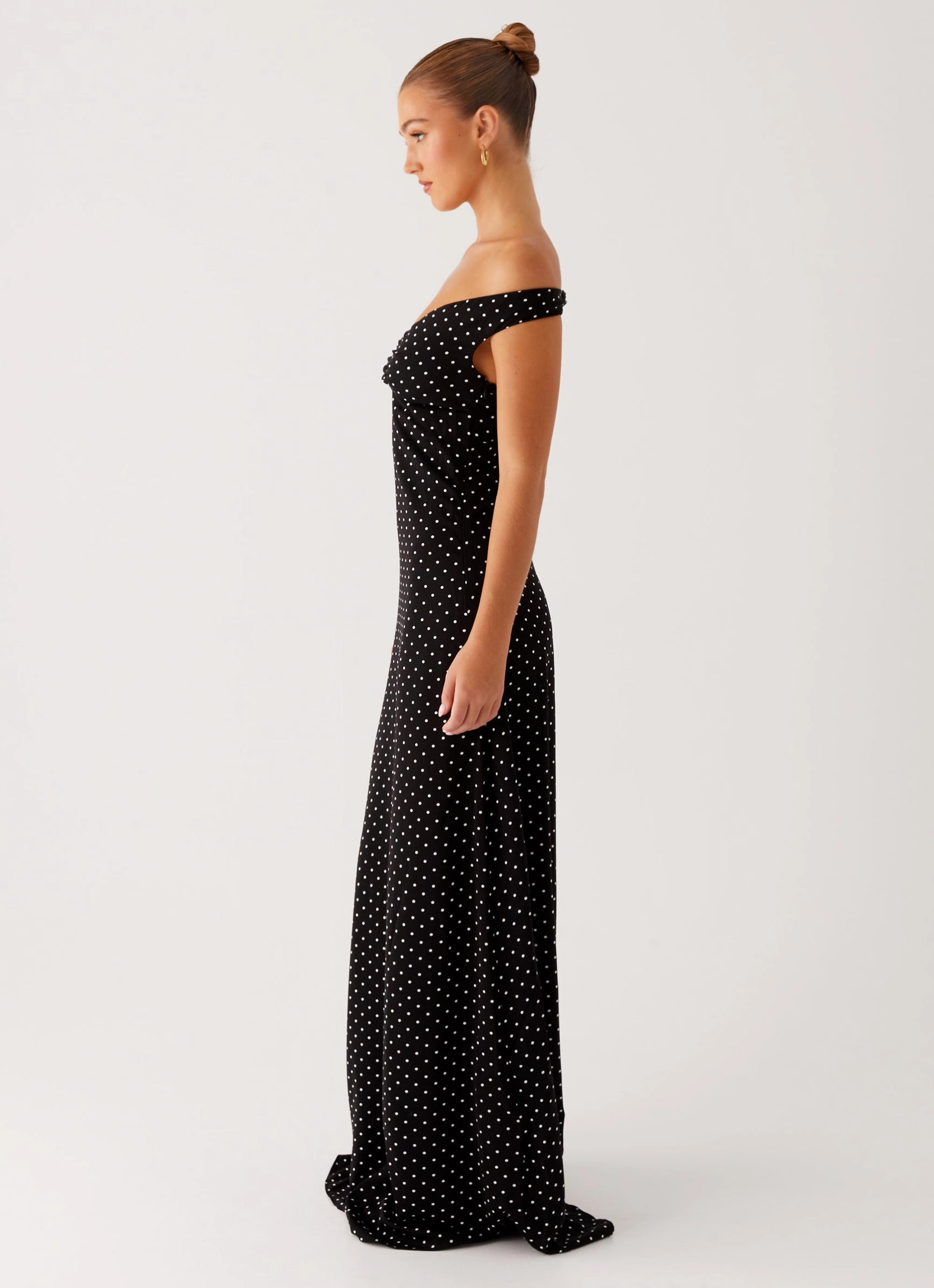 Melany Maxi Dress - Black Polka Dot All-Day Fit