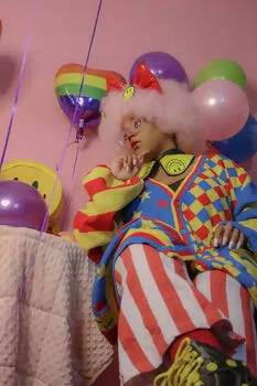 Primary Colored Clown Cardigan