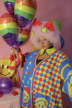 Primary Colored Clown Cardigan