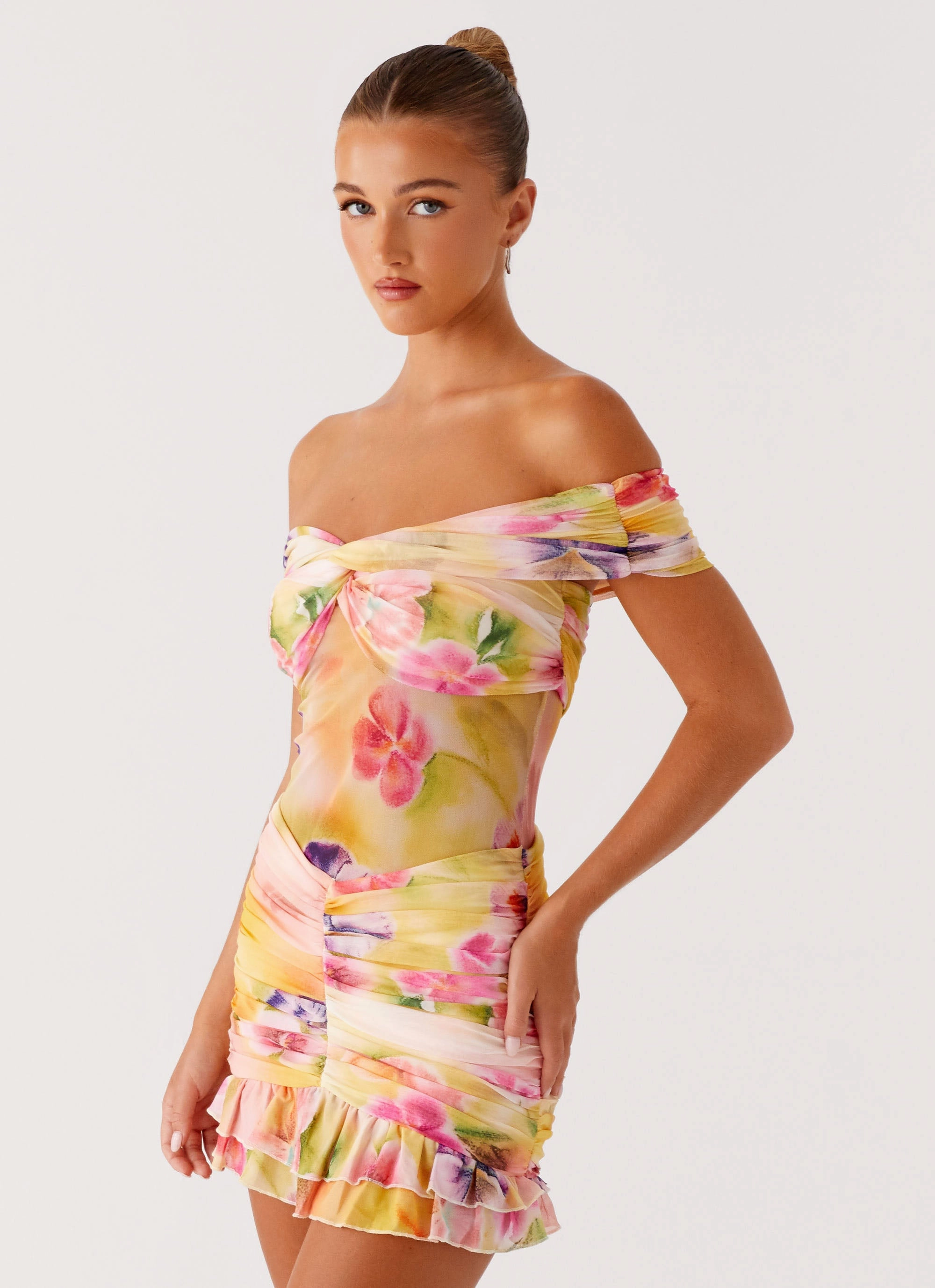 Comfortable Layer Frances Mini Dress - Sunburst Floral