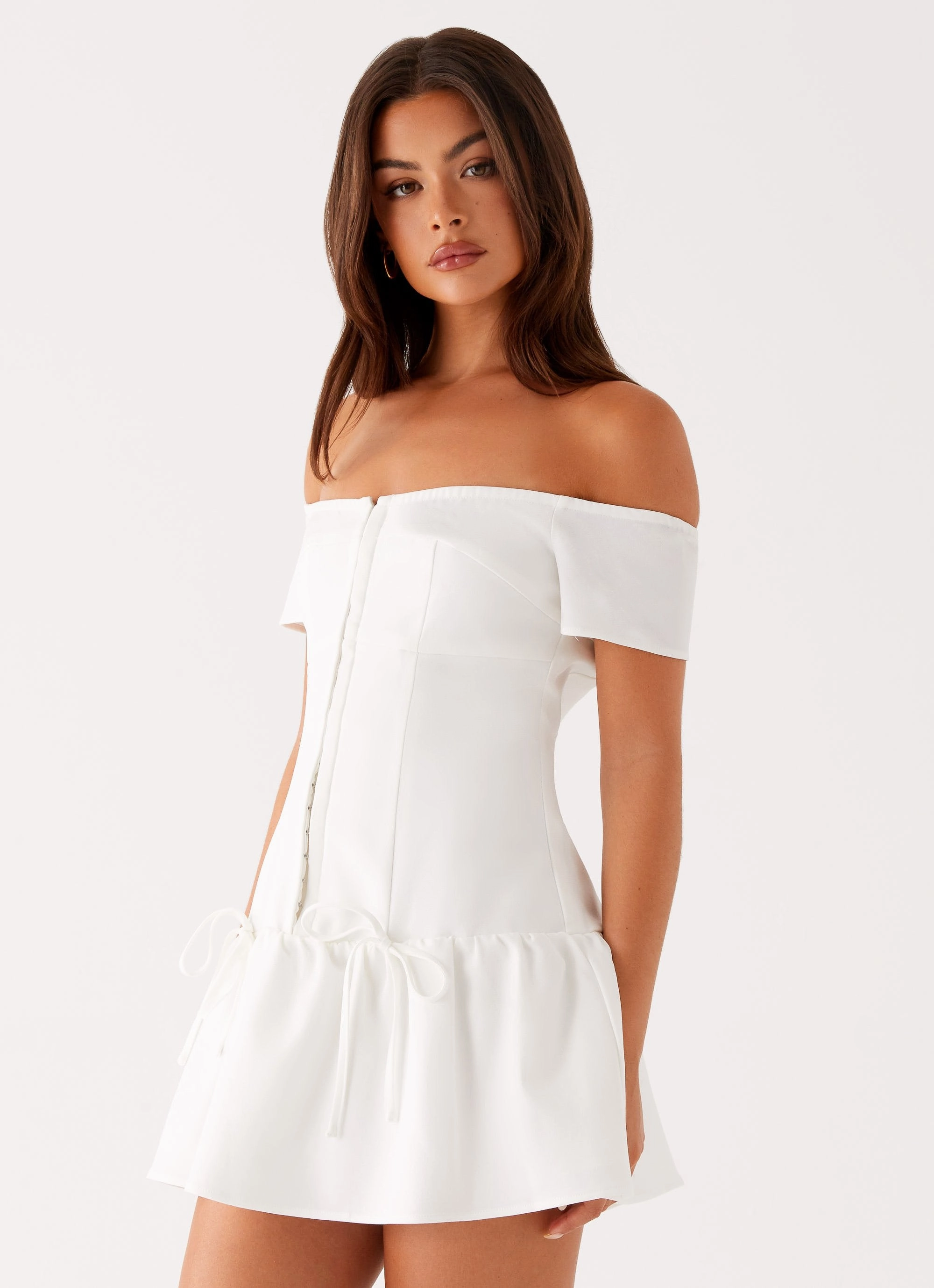 Penny Mini Dress - White Classic structured dress Chilly Wear