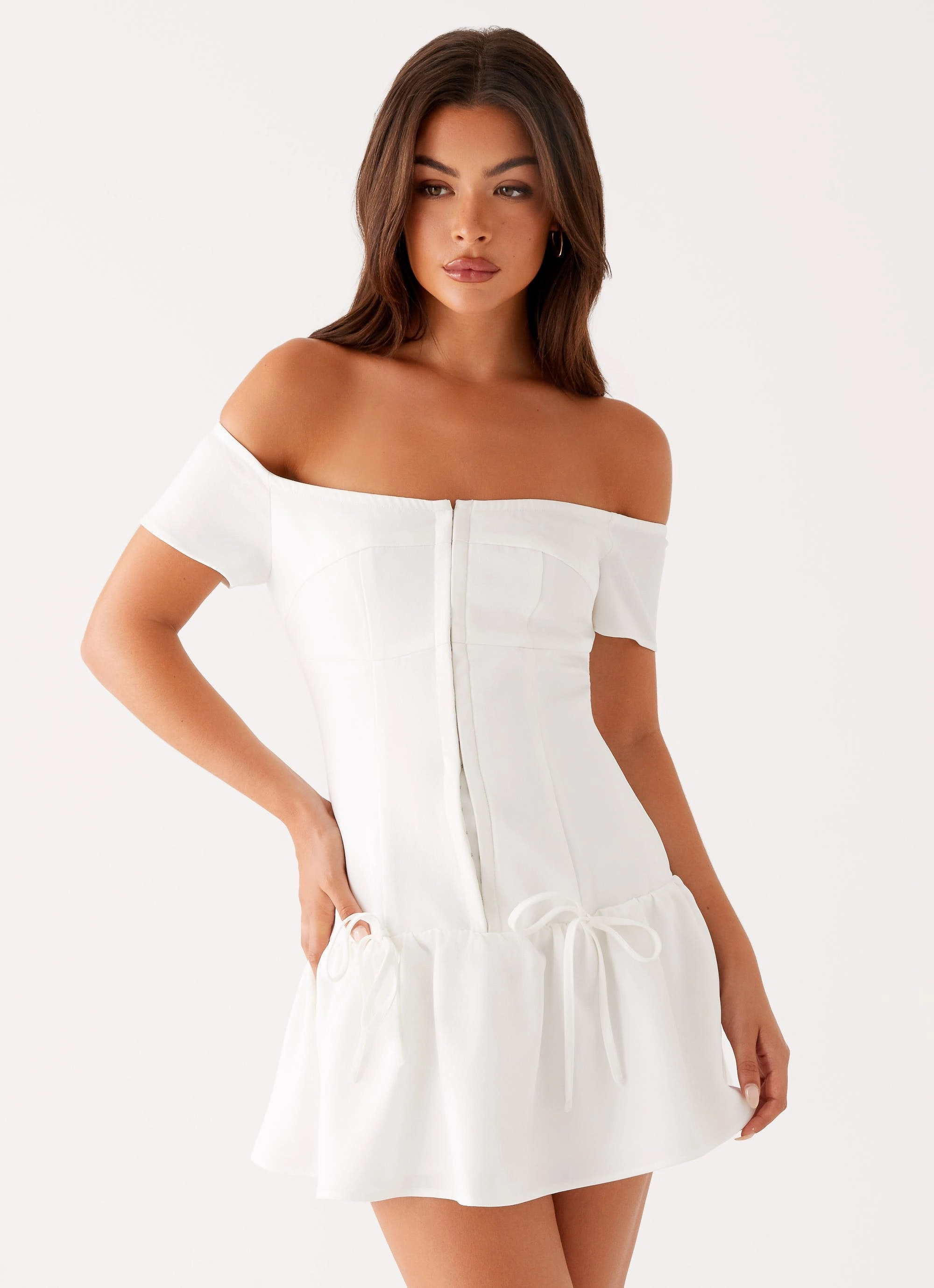 Soft Curve Kind Glow Penny Mini Dress - White