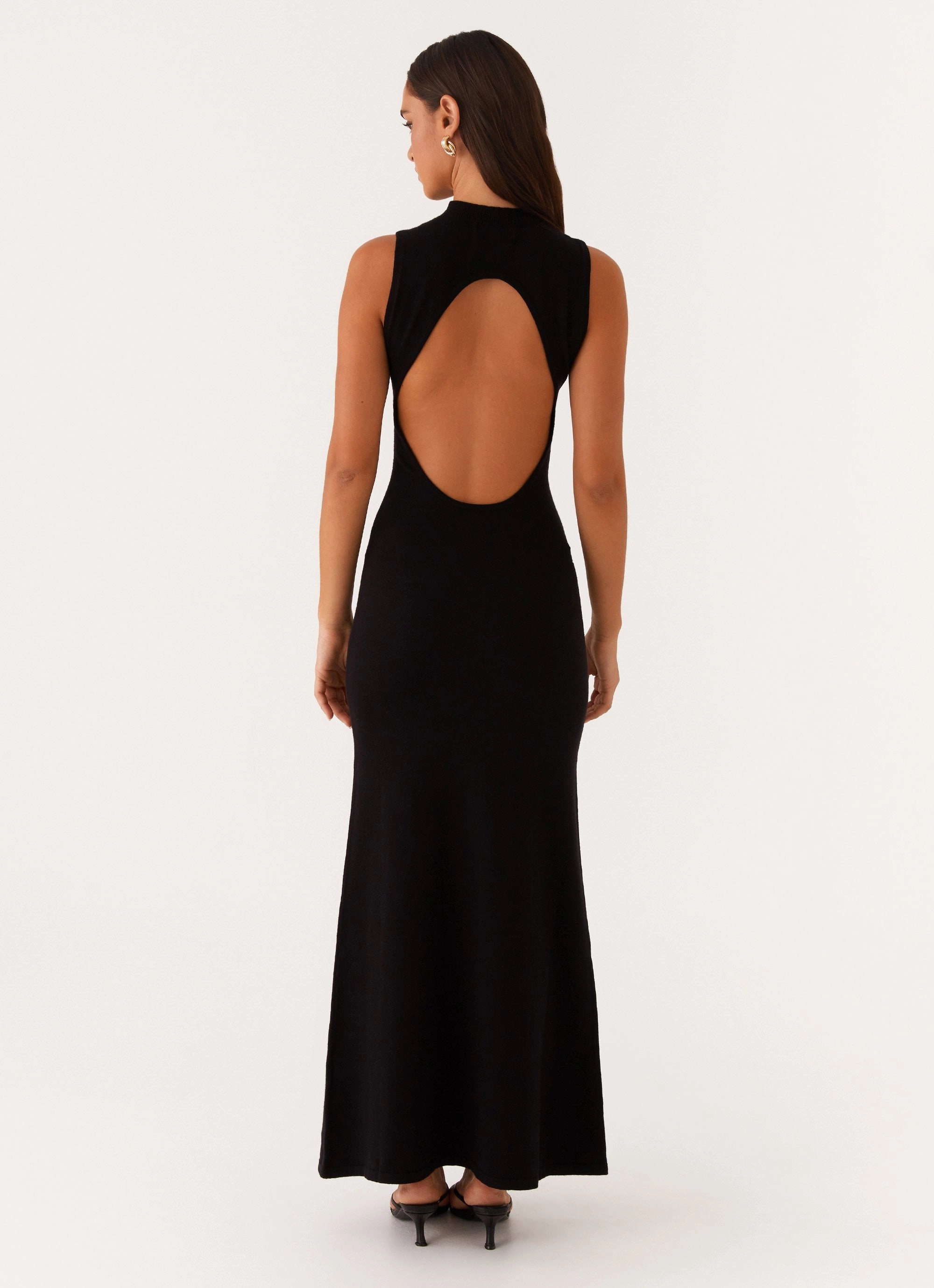 Sleek Layer Theater-Night Prove It Knit Maxi Dress - Black