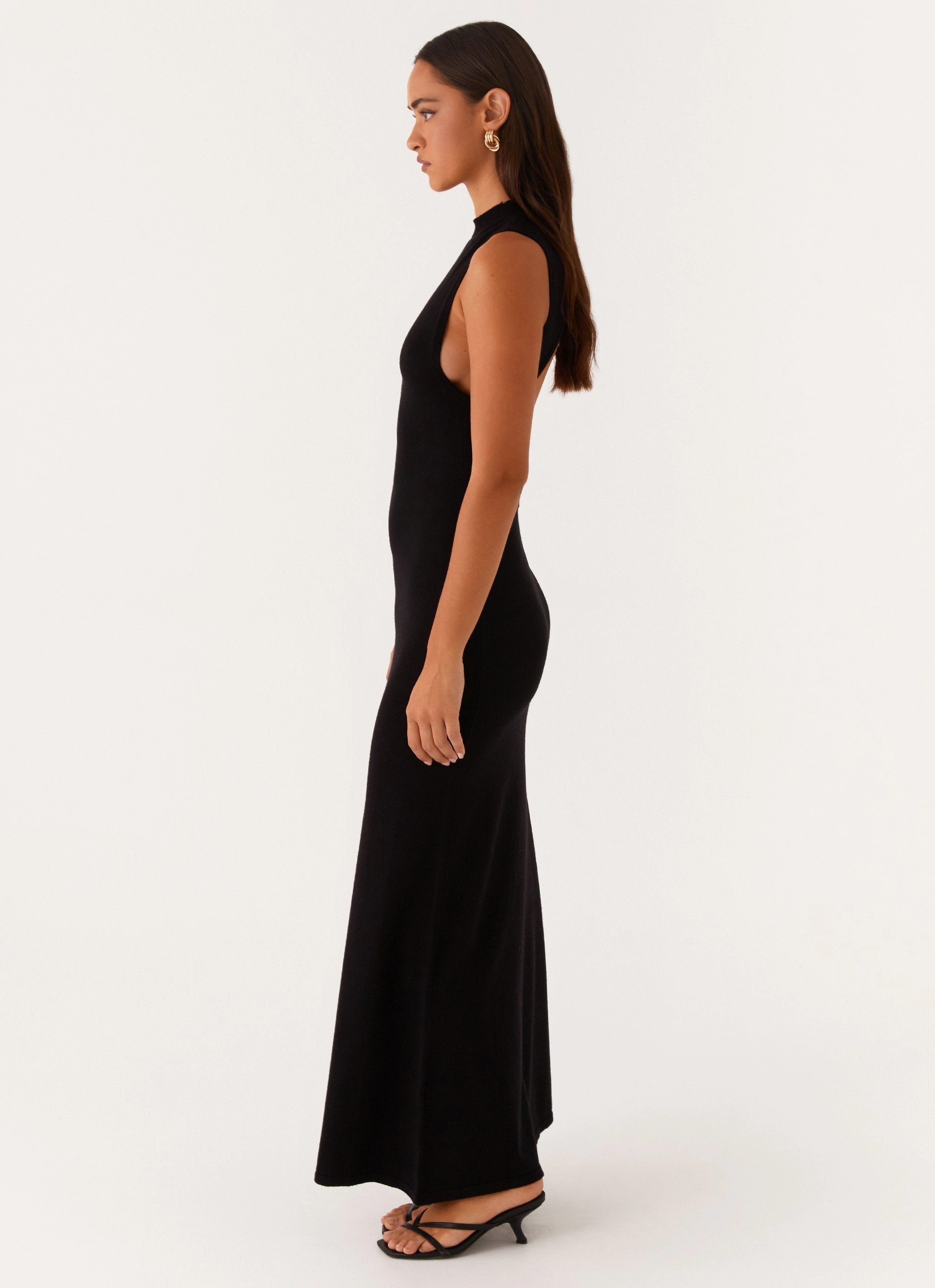 Classy Look Flattering Design Wear Prove It Knit Maxi Dress - Black