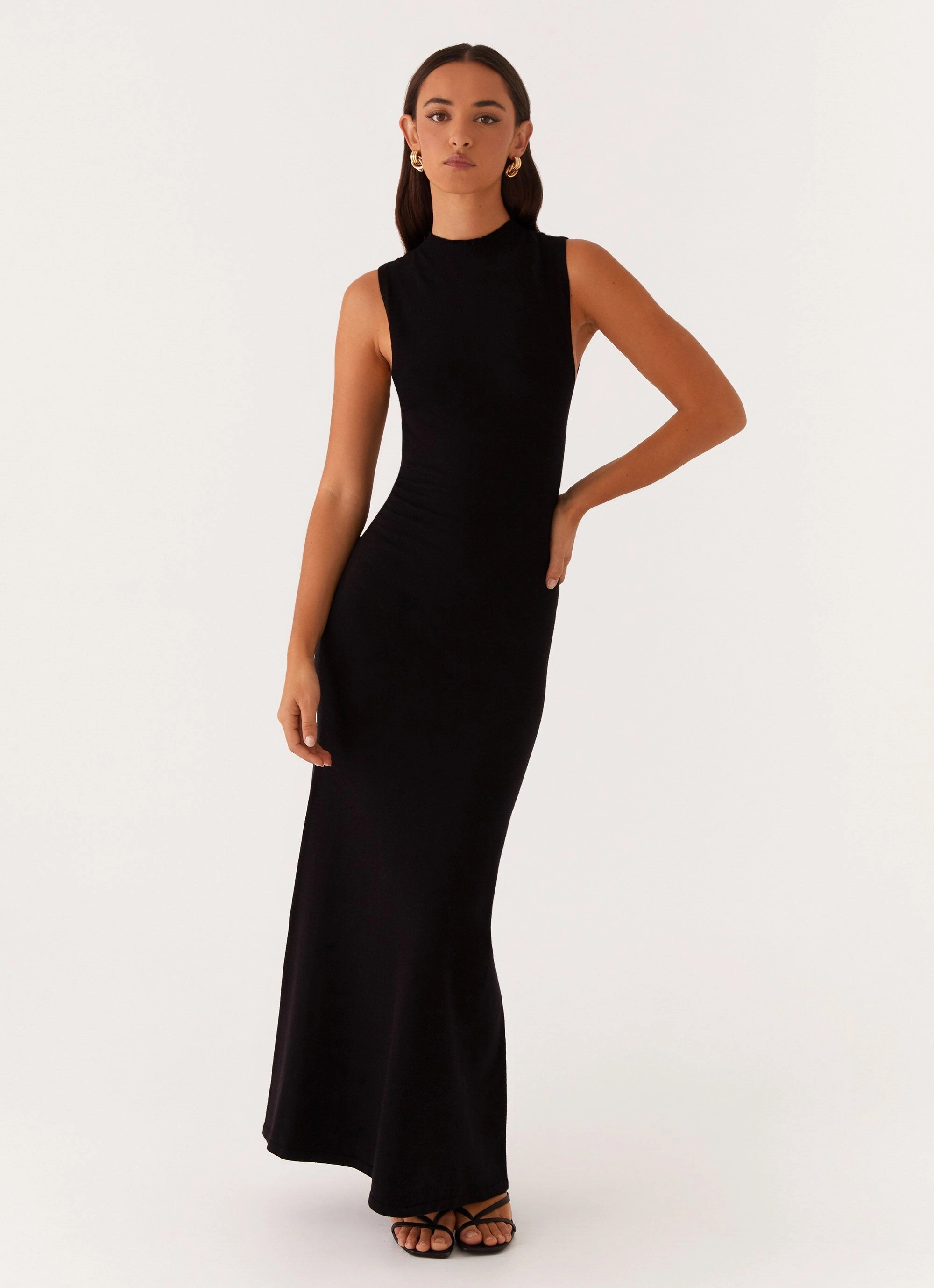 Chill Moment Prove It Knit Maxi Dress - Black
