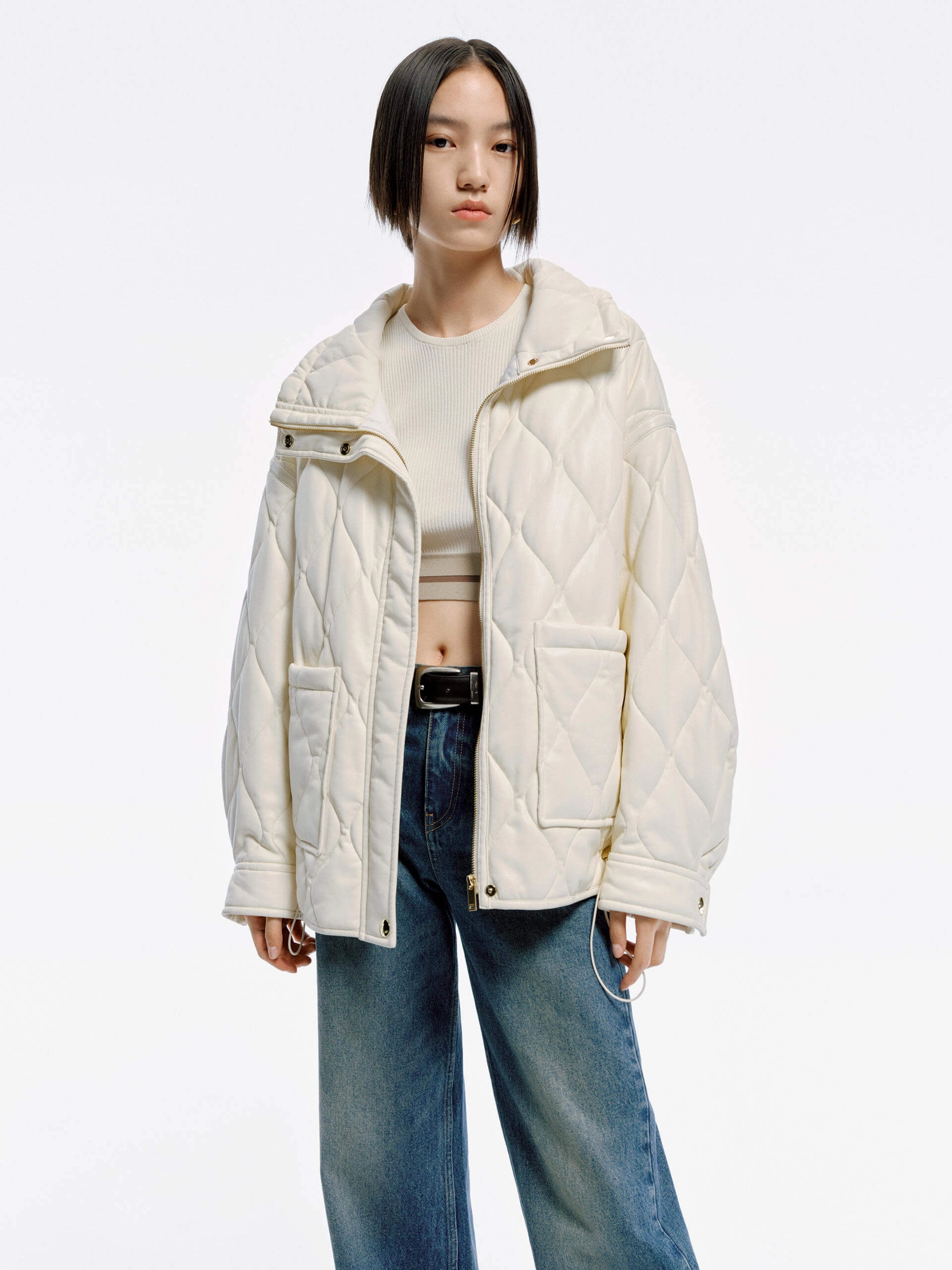 PU Leather Pocket Jacket