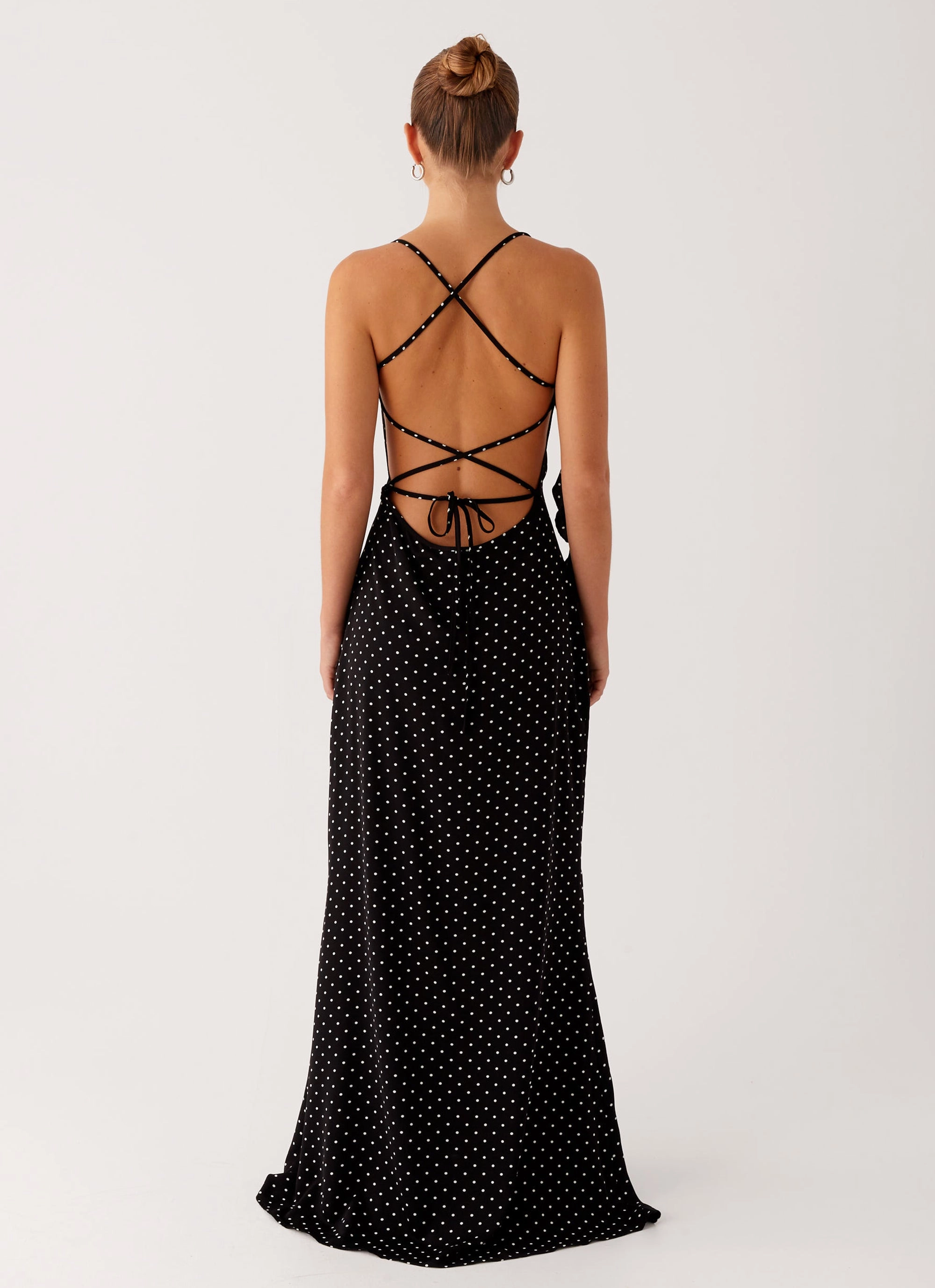 Summer Fashion Smile Glow Purely Maxi Dress - Black Polka Dot