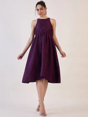 Purple Box Back Fit & Flare Dress