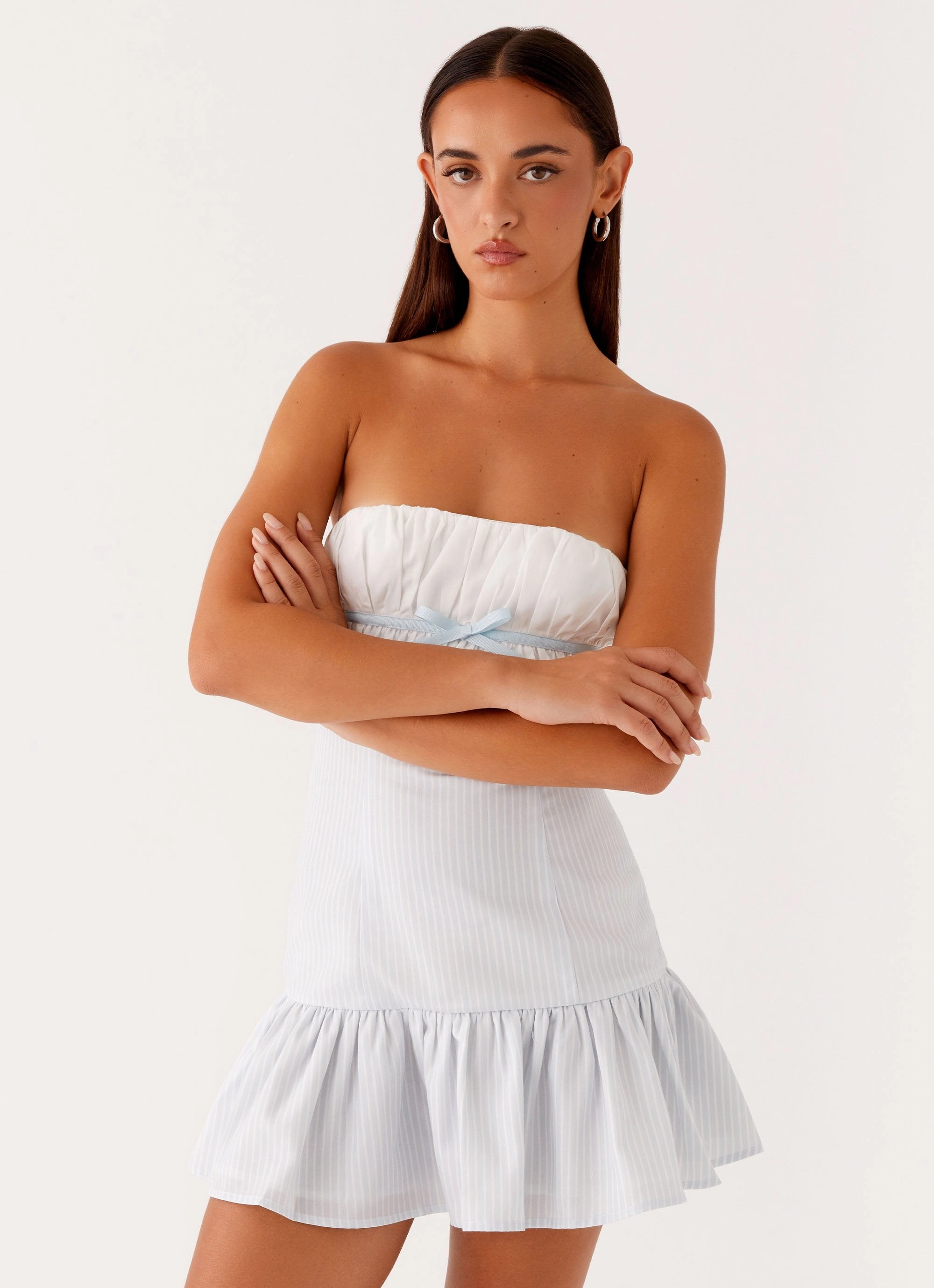 Purpose Mini Dress - Blue White Stripe Comfy and Relaxed Classic and Modern