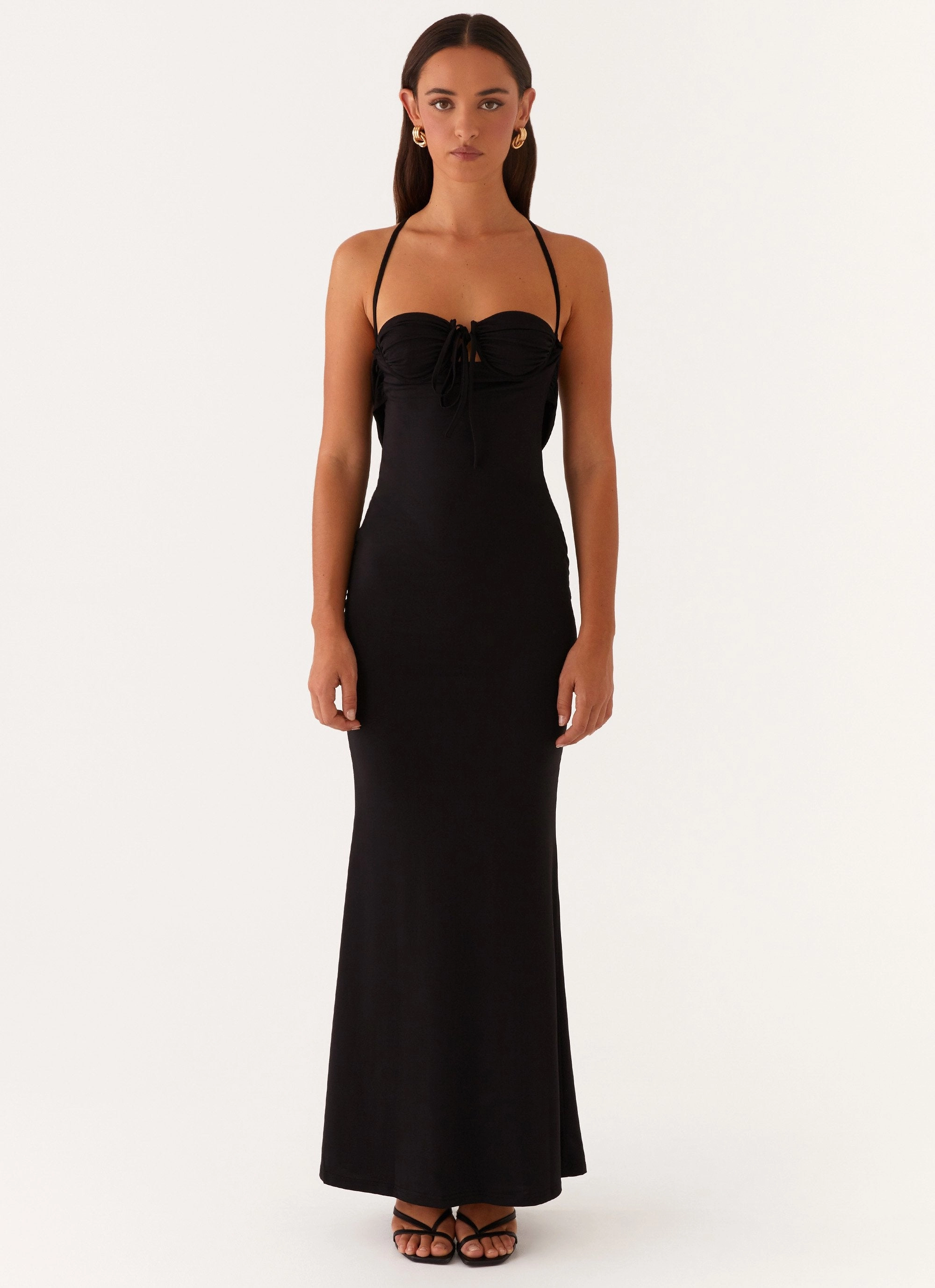 Bombshell Maxi Dress - Black Balanced Look Wrinkle-Free-Finish