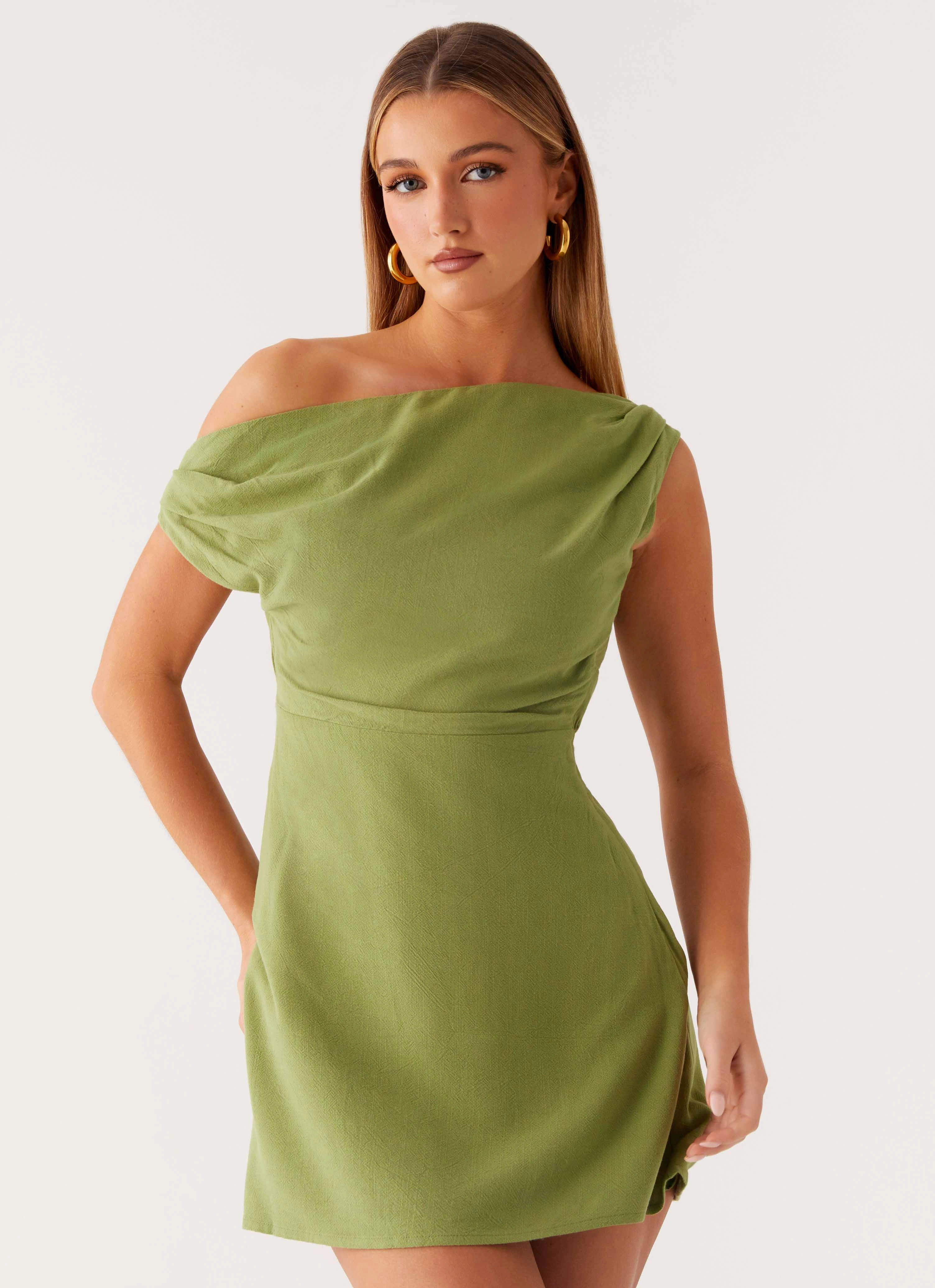 Polished Details Country View Lady Love Linen Mini Dress - Cactus