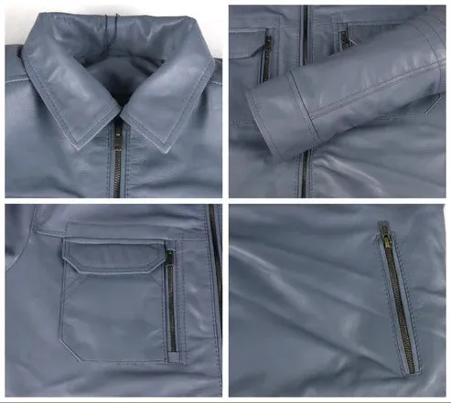 Quantara Maroon Aviator Leather Jacket