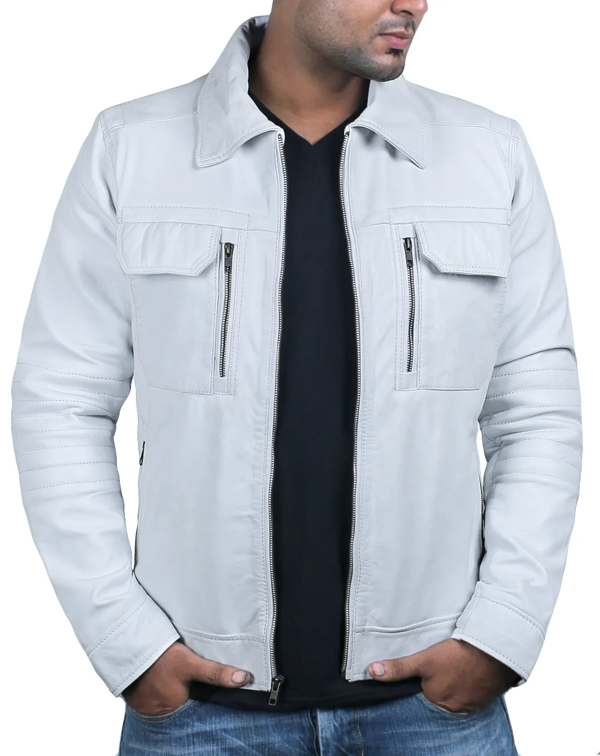 Quantara Maroon Aviator Leather Jacket