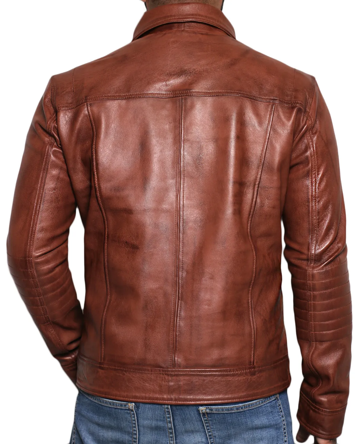Quantara Maroon Aviator Leather Jacket