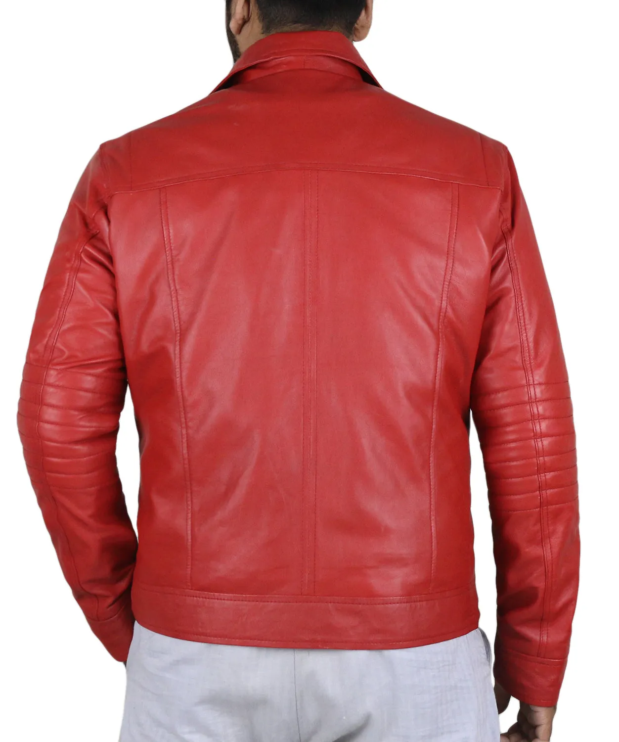 Quantara Maroon Aviator Leather Jacket