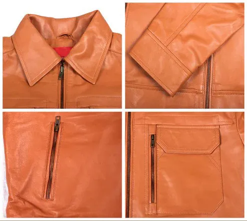 Quantara Maroon Aviator Leather Jacket
