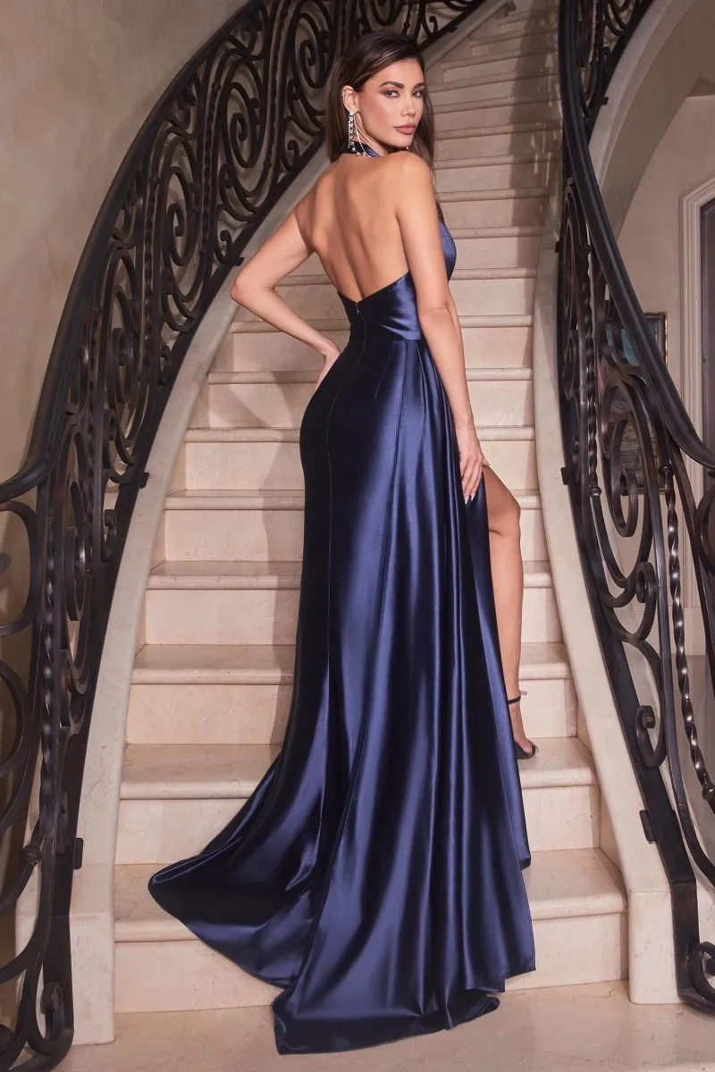 Queen Of The Hour | Satin Halter Gown | LaDivine CH079