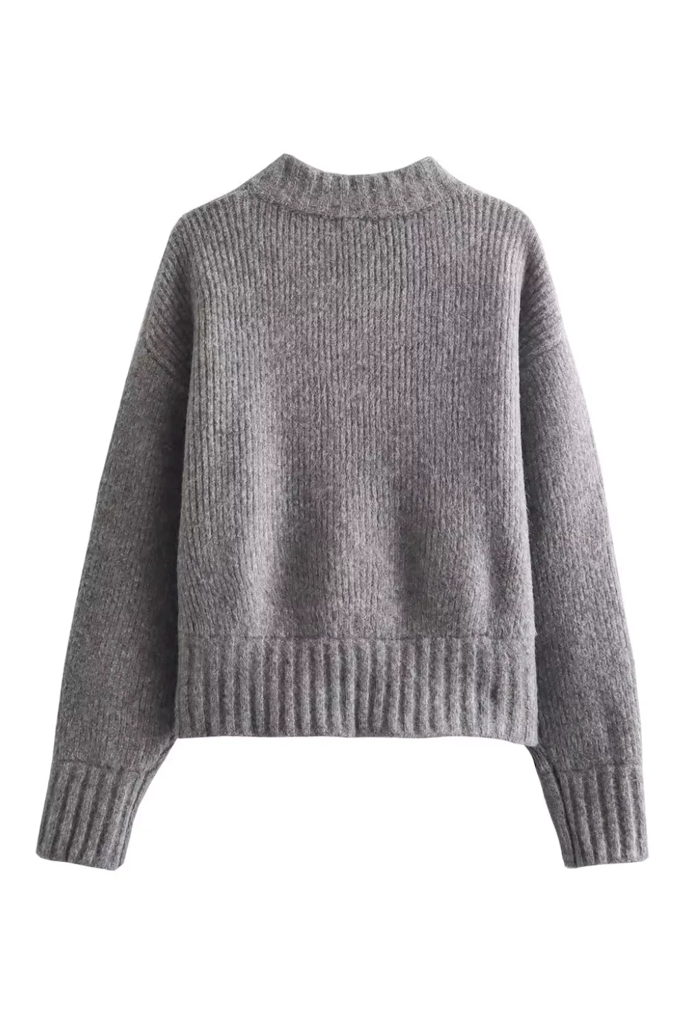 'Quennie' Zip-Up Rib Knit Sweater